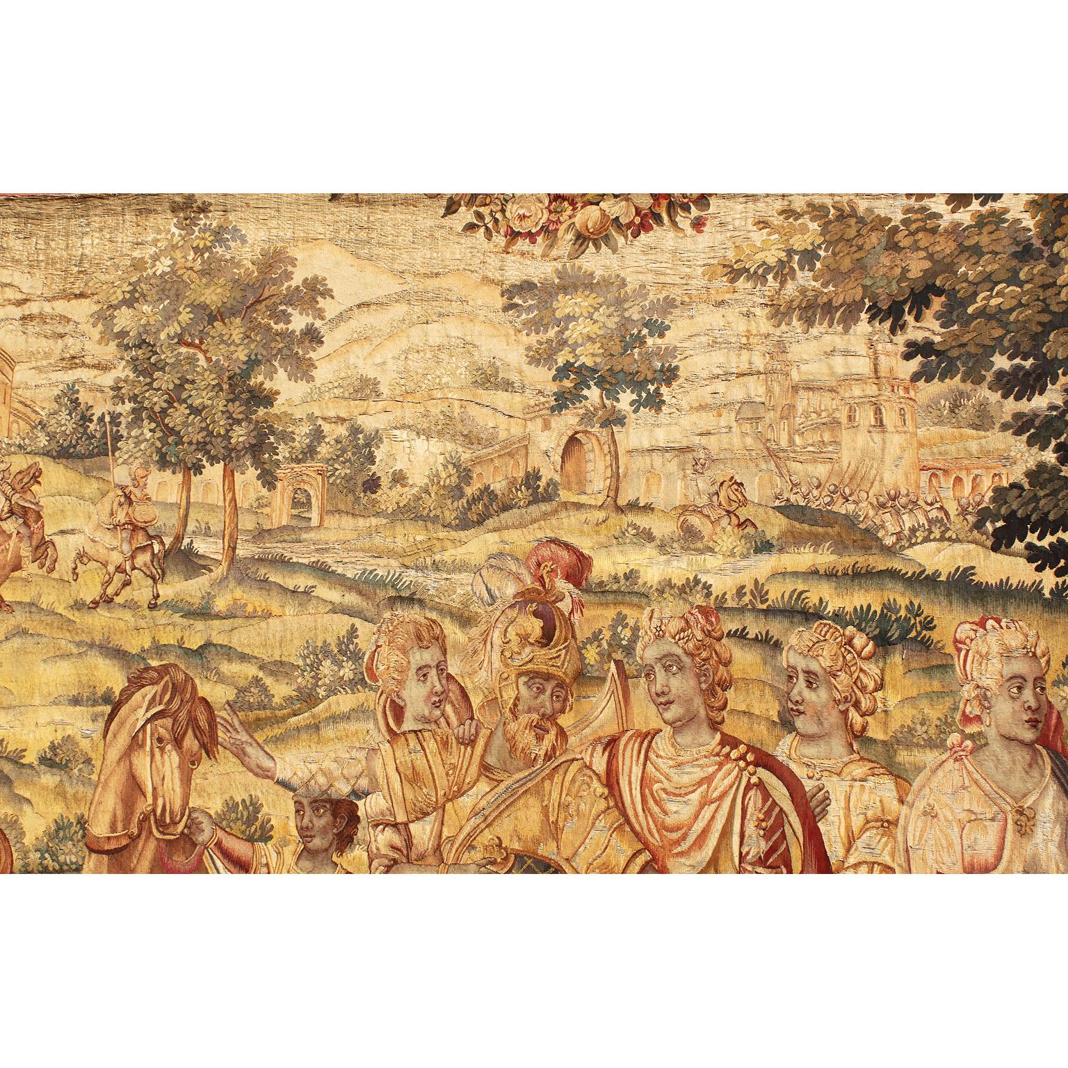 Flemish 17th-18th Century Baroque Historical Tapestry Fragment 