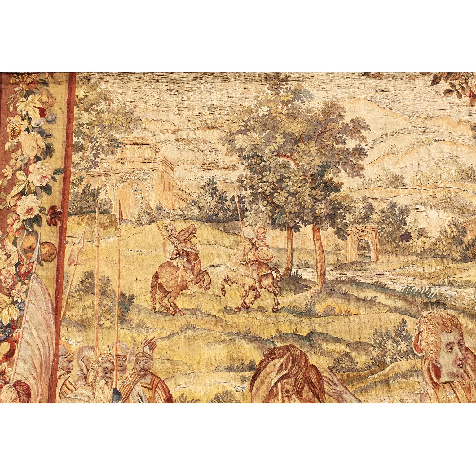 Flämisches barockes historisches Wandteppichfragment „Eine königliche Familie“, 17.-18. Jahrhundert im Angebot 2
