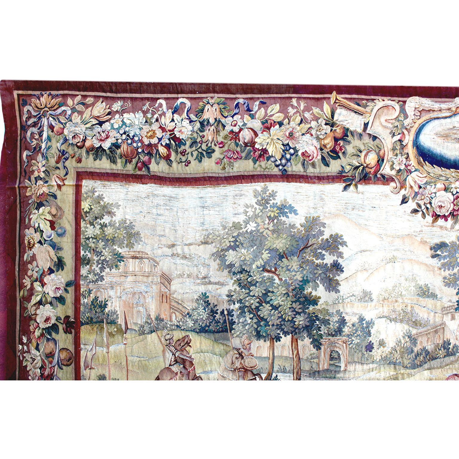 Flemish 17th-18th Century Baroque Historical Tapestry Fragment 