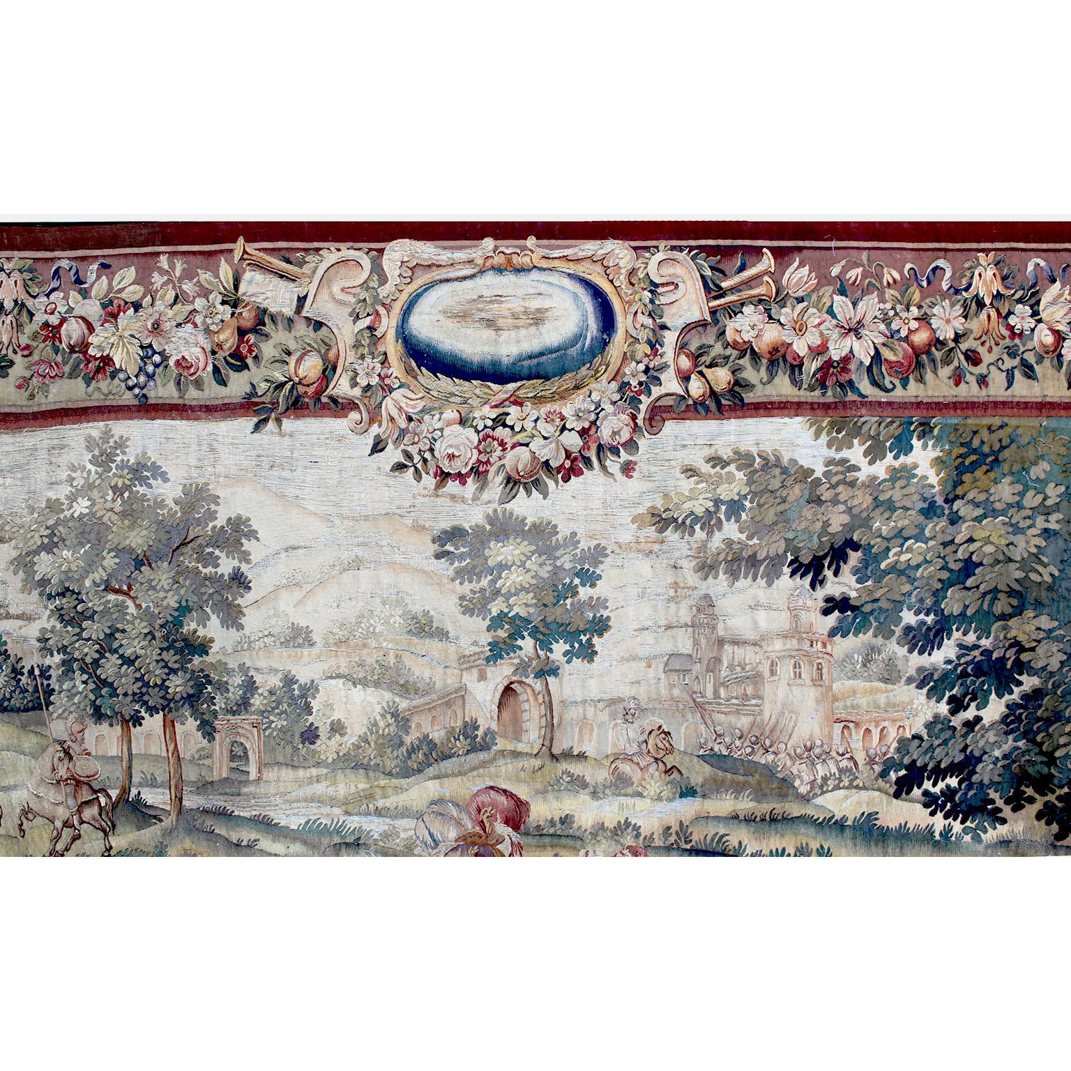 Flemish 17th-18th Century Baroque Historical Tapestry Fragment 