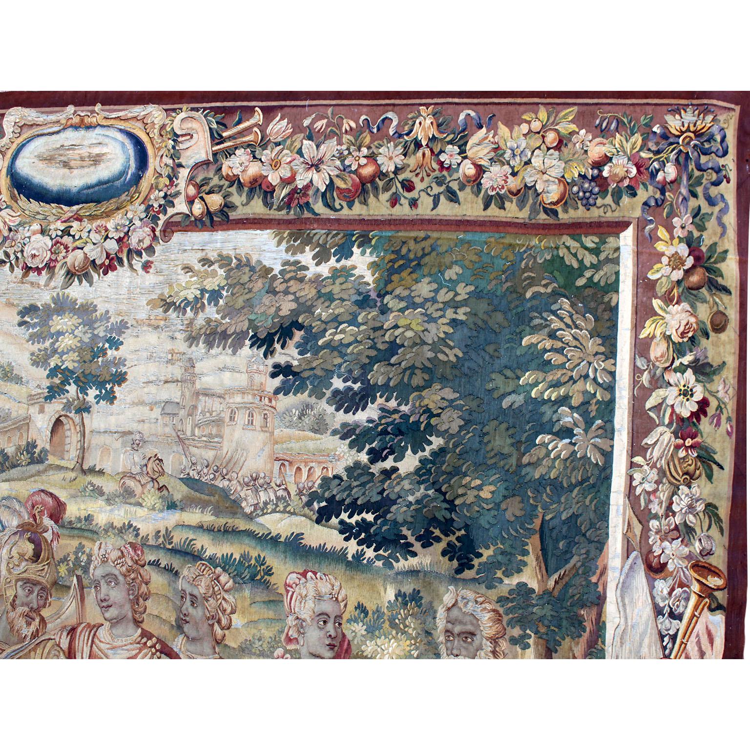 Flemish 17th-18th Century Baroque Historical Tapestry Fragment 