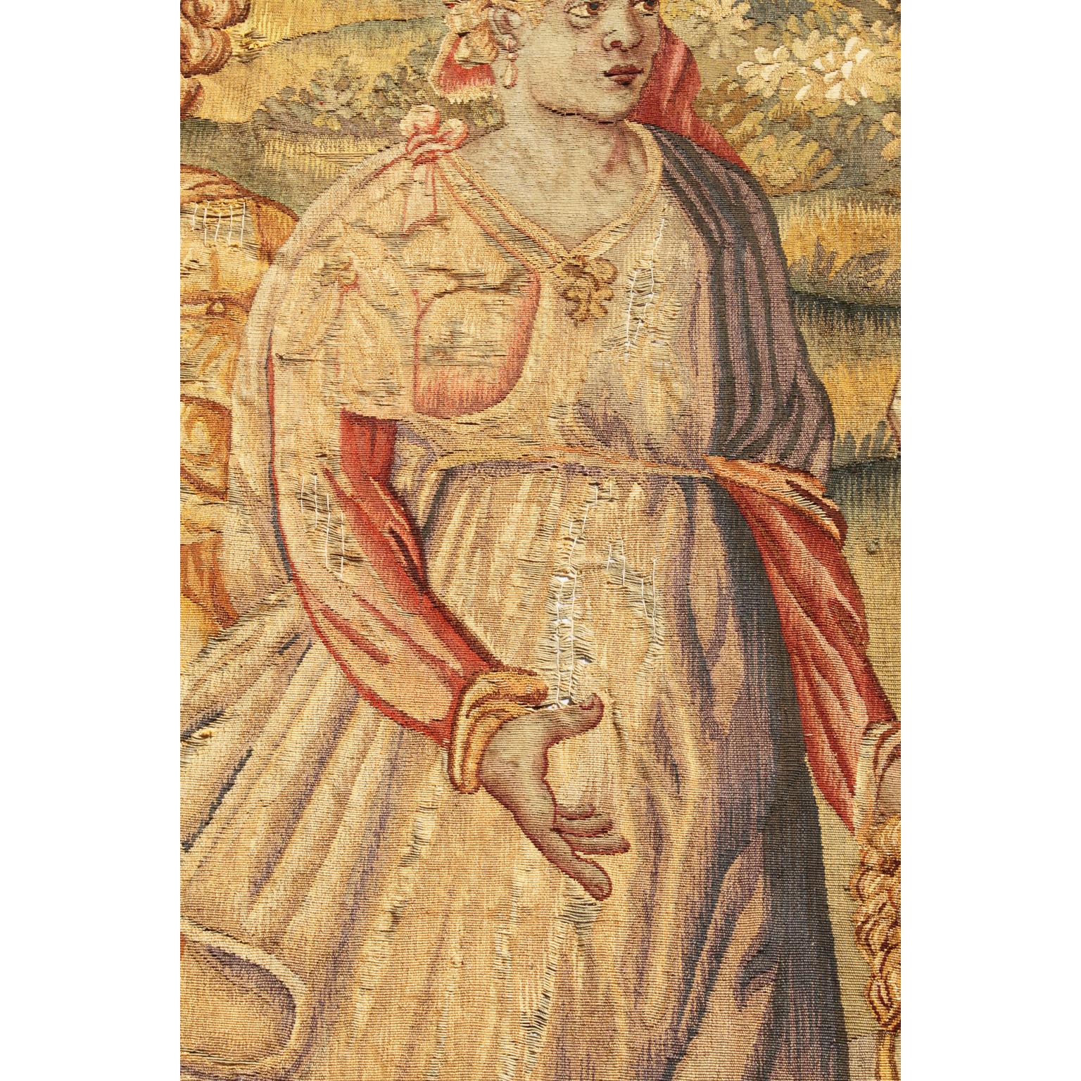 Flämisches barockes historisches Wandteppichfragment „Eine königliche Familie“, 17.-18. Jahrhundert im Angebot 6