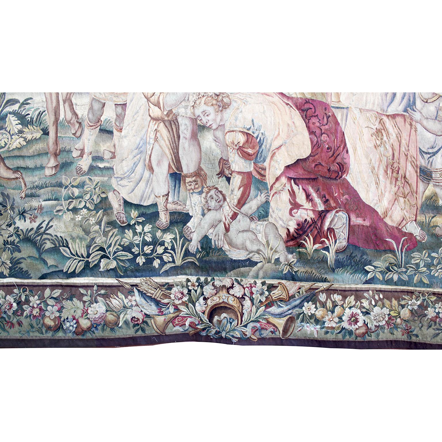 Flämisches barockes historisches Wandteppichfragment „Eine königliche Familie“, 17.-18. Jahrhundert im Angebot 12