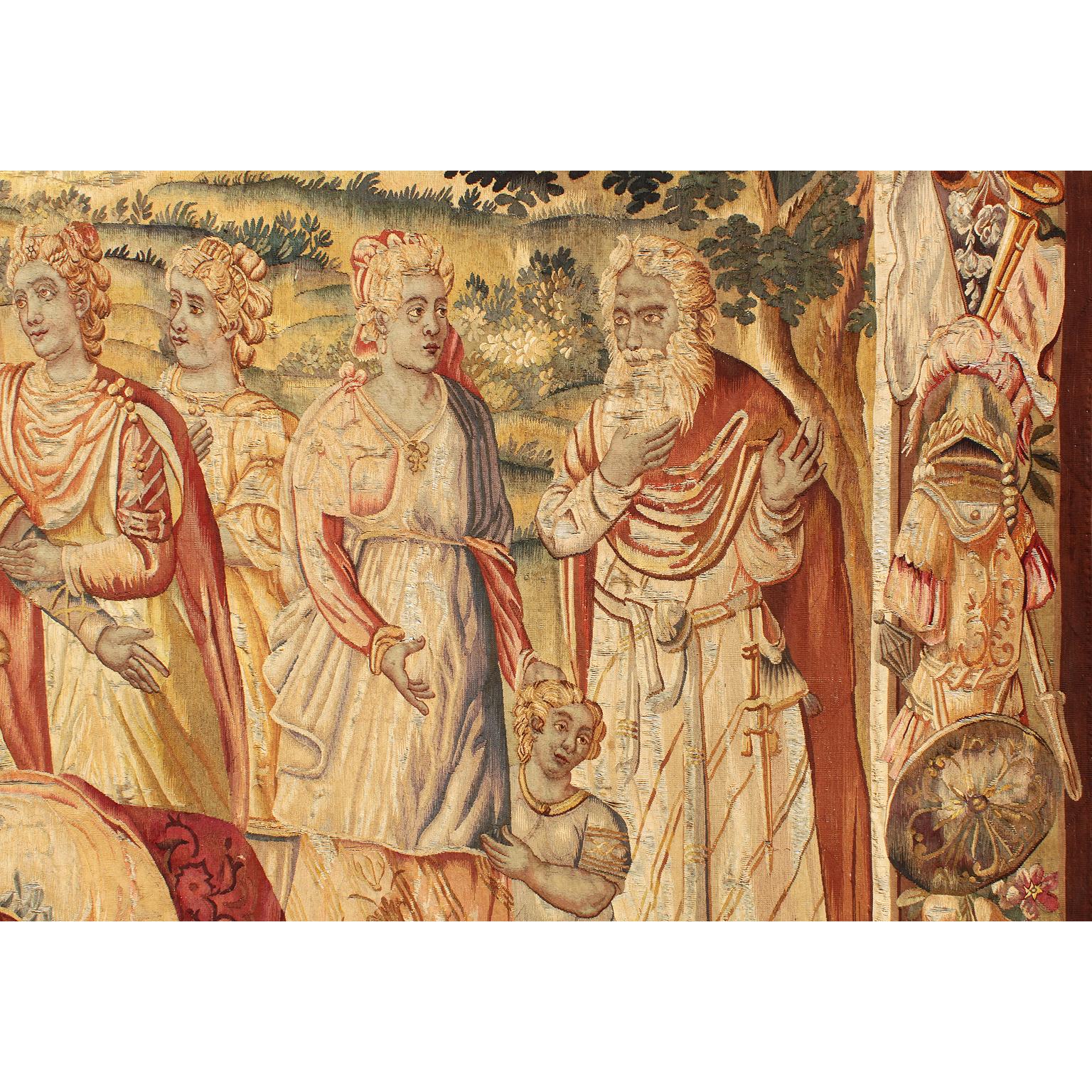 Baroque Fragment de tapisserie historique baroque flamande du XVIIe-XVIIIe siècle « A Royal Family » en vente