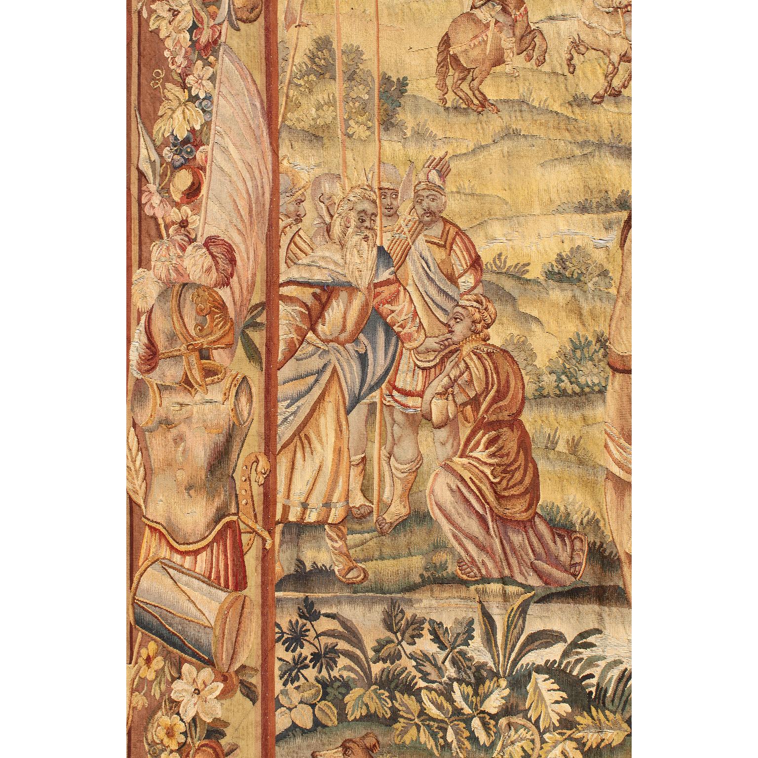 Fragment de tapisserie historique baroque flamande du XVIIe-XVIIIe siècle « A Royal Family » Abîmé - En vente à Los Angeles, CA