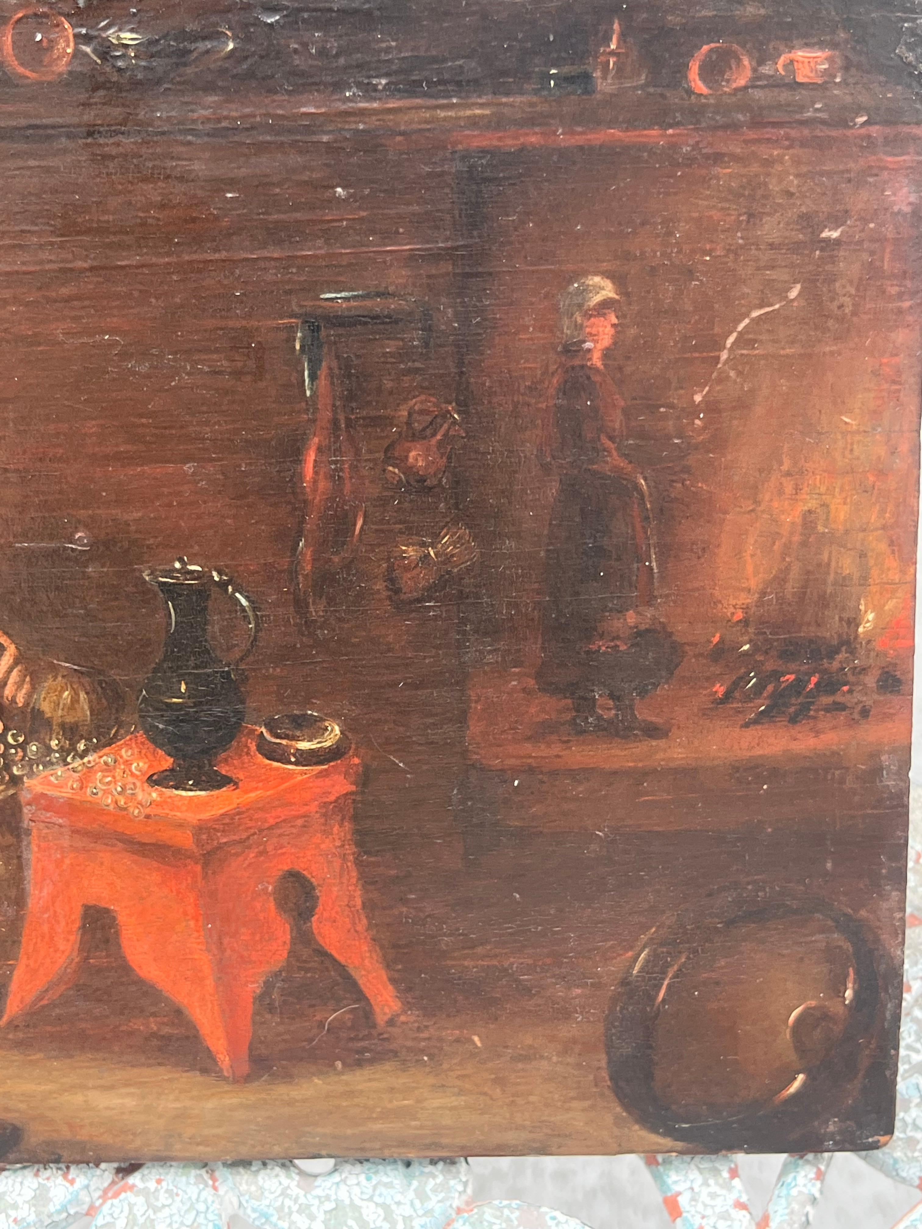 Flämische Genremalerei des 17. Jahrhunderts aus dem Umkreis von David Teniers the Younger (1610-1690). (Handbemalt) im Angebot