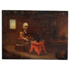 Pintura flamenca de género del siglo XVII Círculo de David Teniers el Joven (1610-1690).