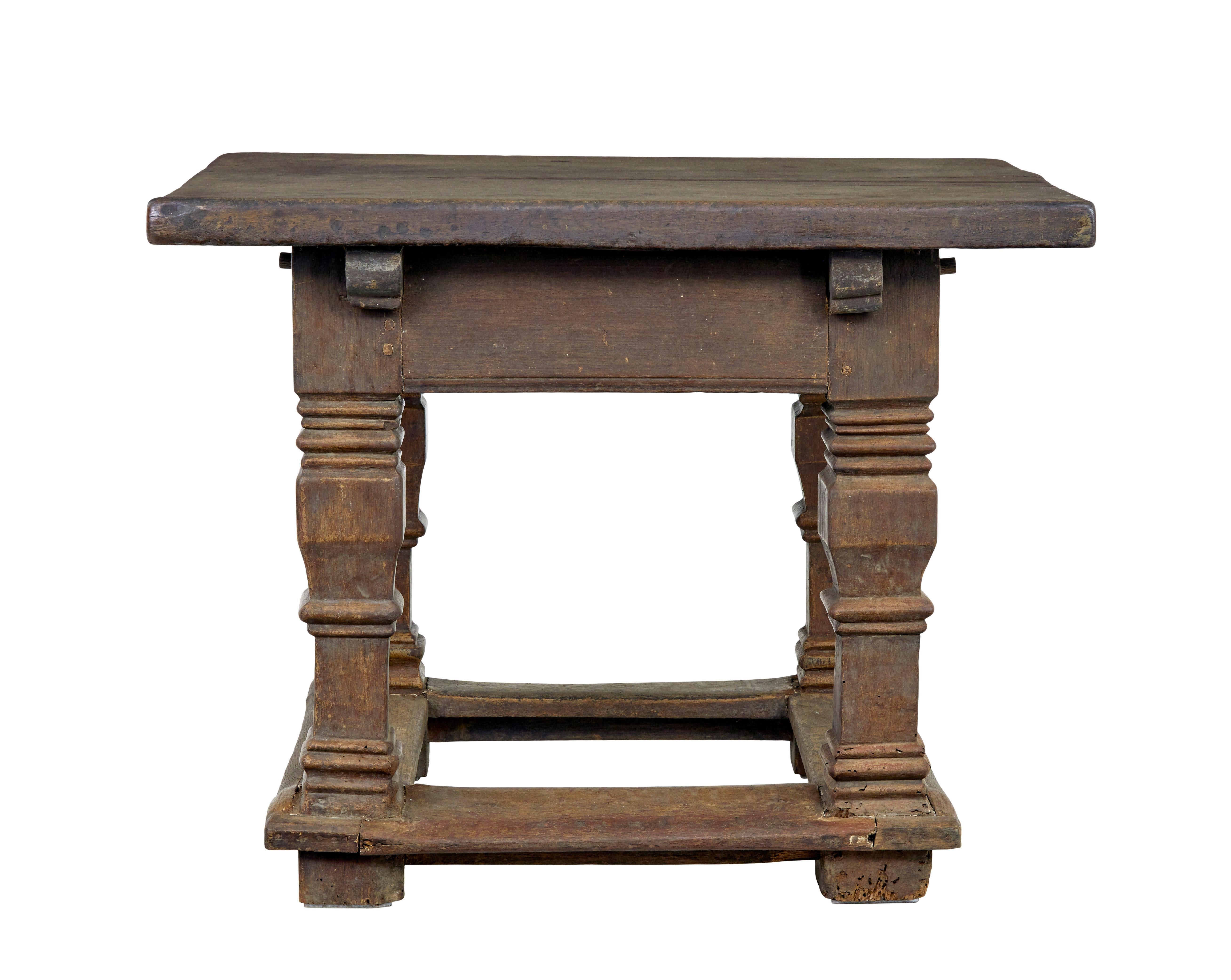 Flemish 17th century carved oak table 2
