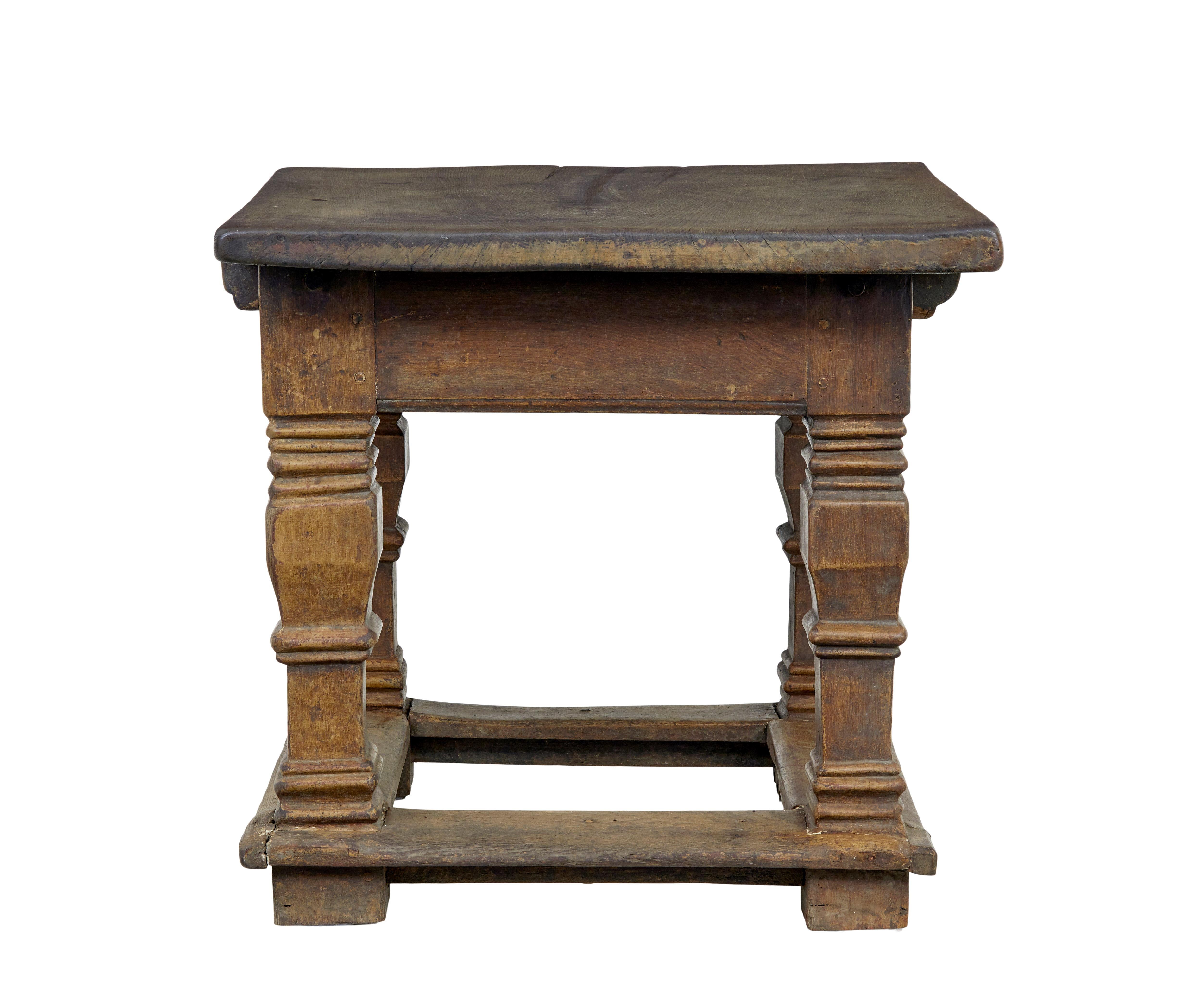 Flemish 17th Century carved oak table For Sale 4