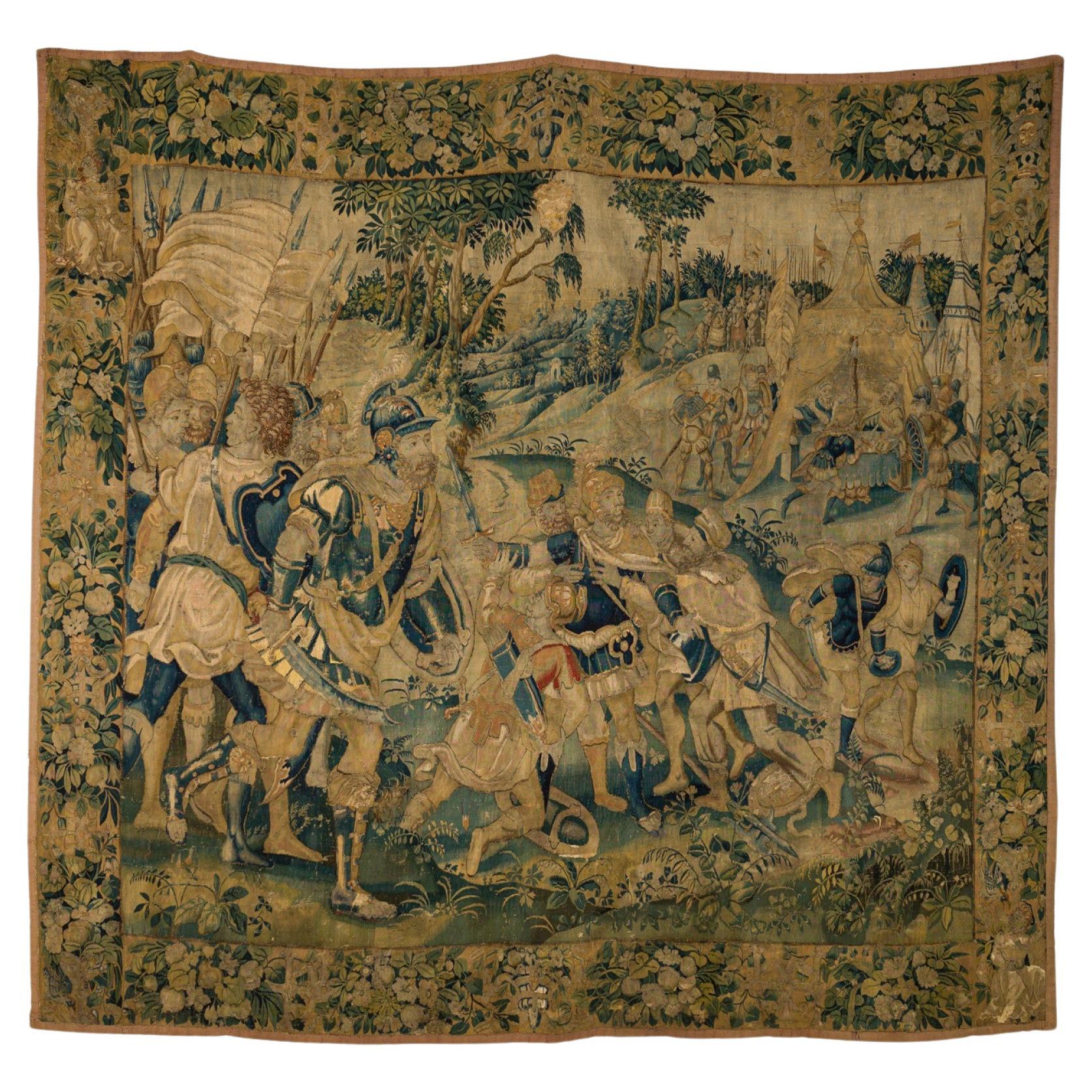 Flemish 17th Century Tapestry Titled, Assassination of Alexander the Great