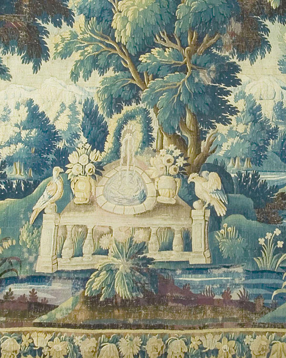 Néerlandais Tapisserie flamande du XVIIe siècle Verdure  9'2 x 15'3 en vente