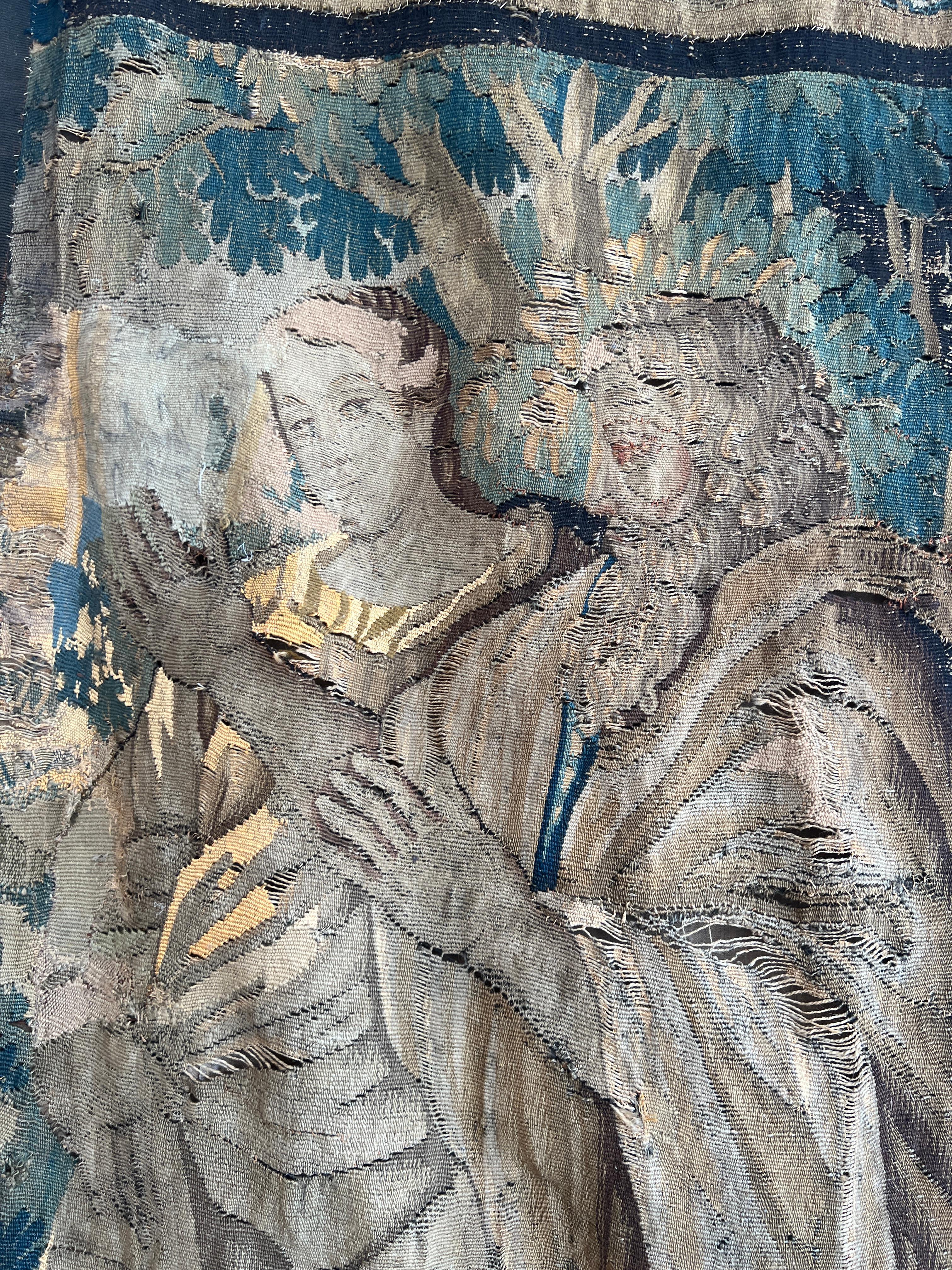 Thread Flemish 18th Century Figural Tapestry For Sale