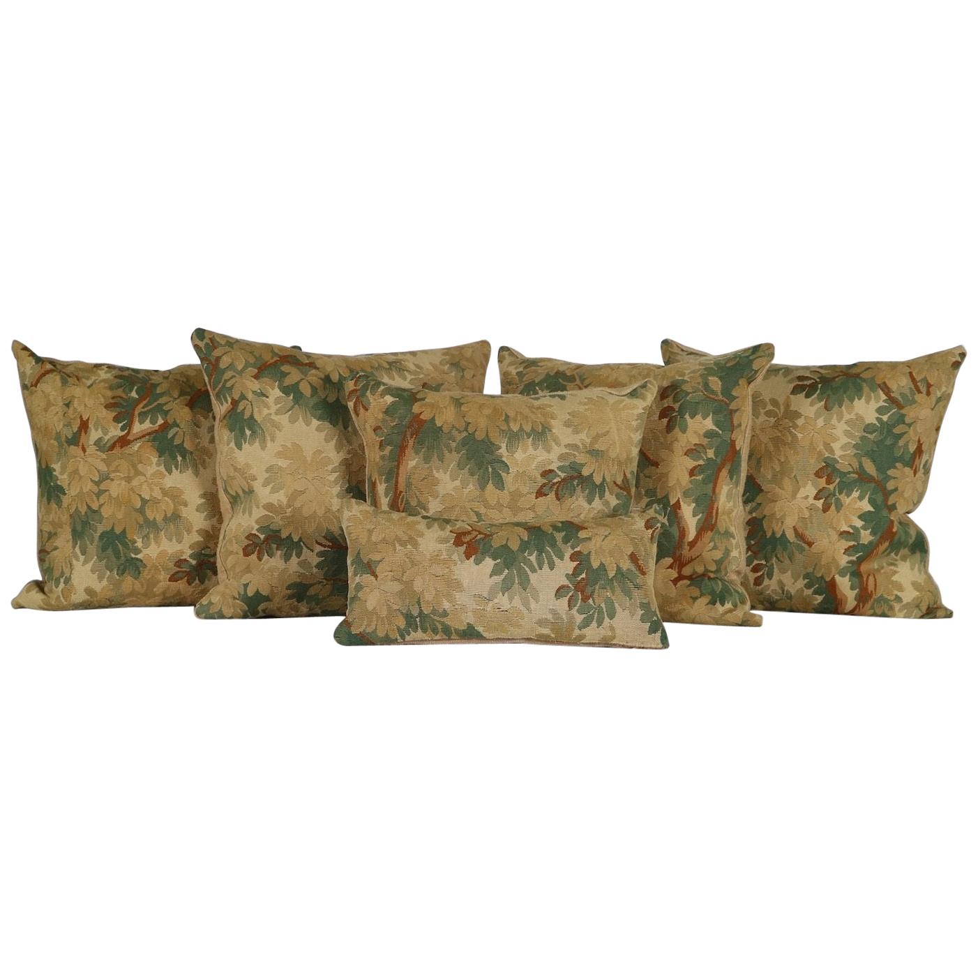 Flemish 18th Century Verdure Tapestry Pillows