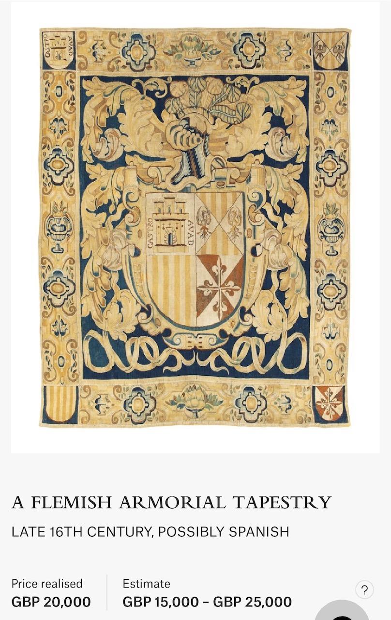 Flemish Armorial Tapestry, Late 16th Century, Renaissance  For Sale 5