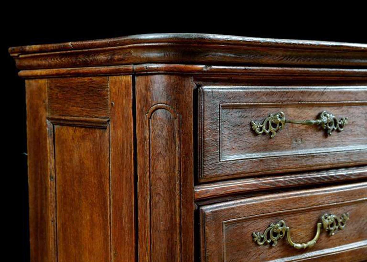 Belgian Flemish Baroque Chest of Drawers in Rich European Oak, circa 1770 For Sale