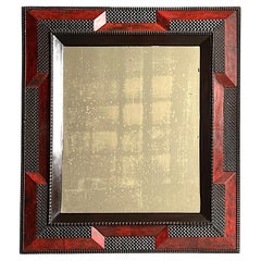 Specchio barocco fiammingo ebanizzato e dipinto con finta tartaruga, 1650 circa