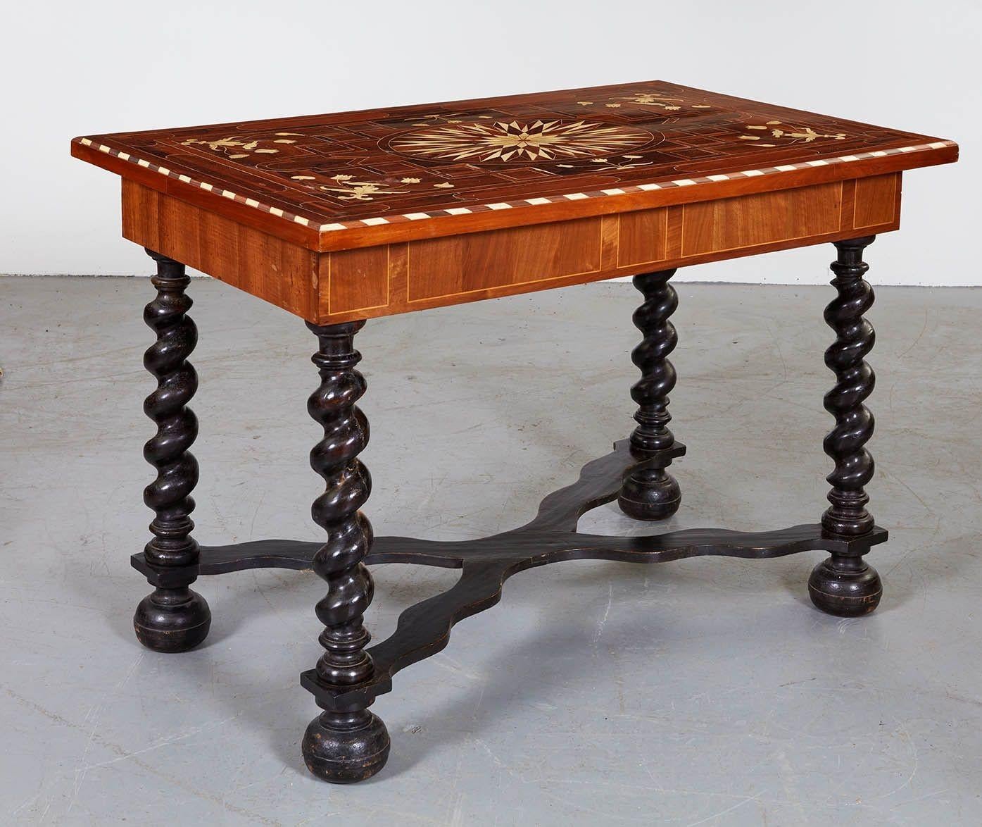 Flemish Baroque Inlaid Center Table For Sale 3
