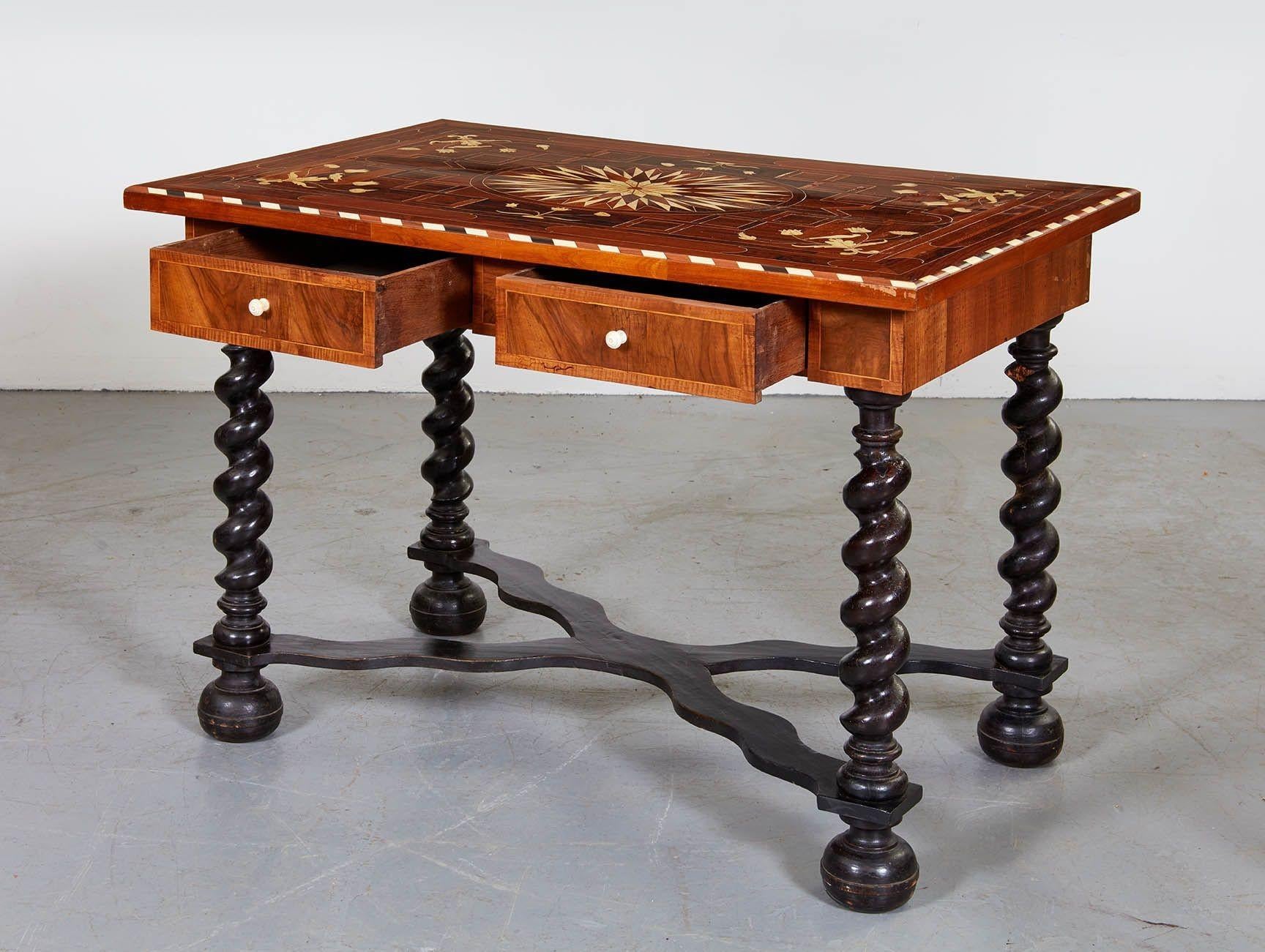 Flemish Baroque Inlaid Center Table For Sale 5
