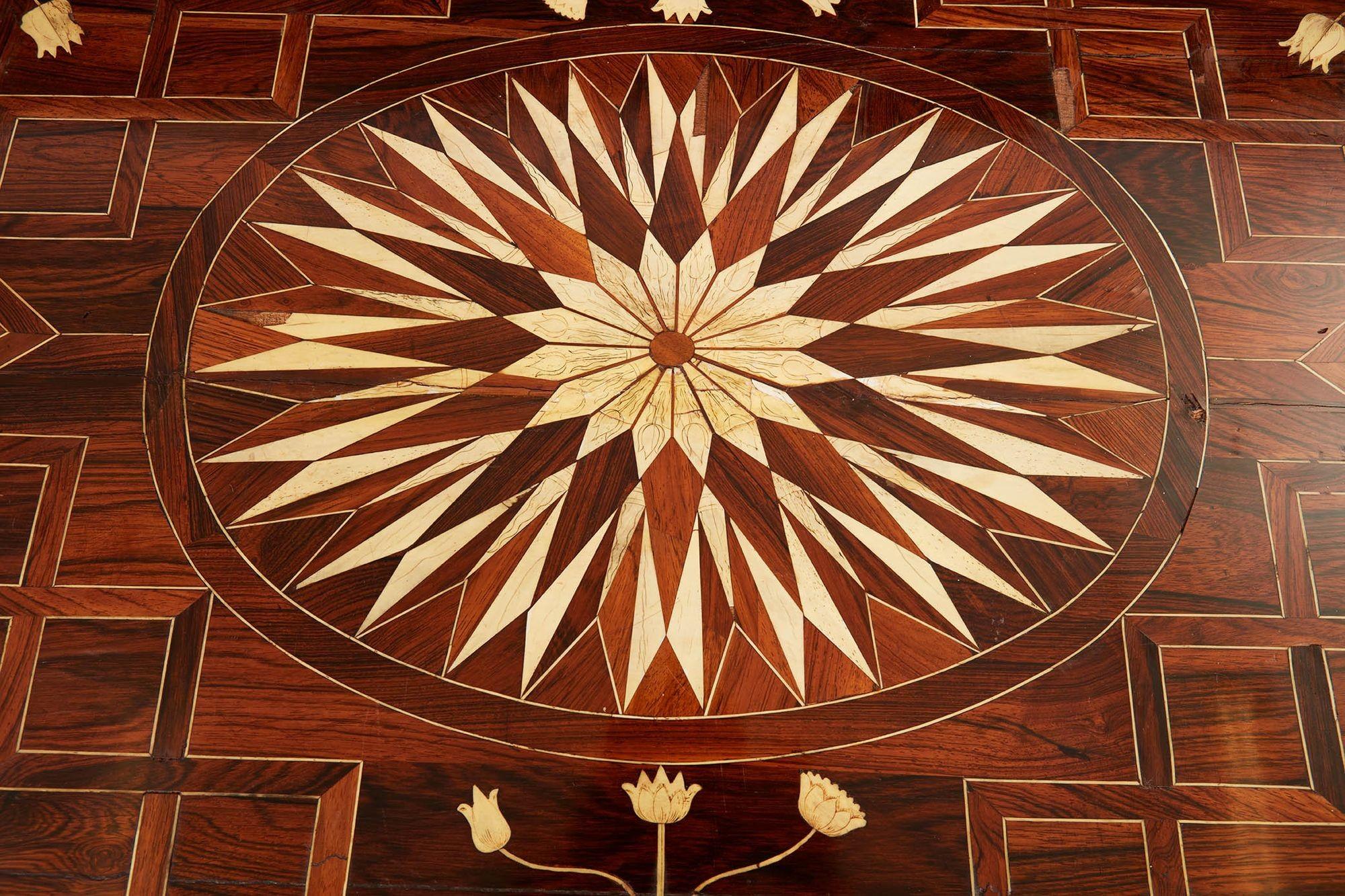 Inlay Flemish Baroque Inlaid Center Table For Sale