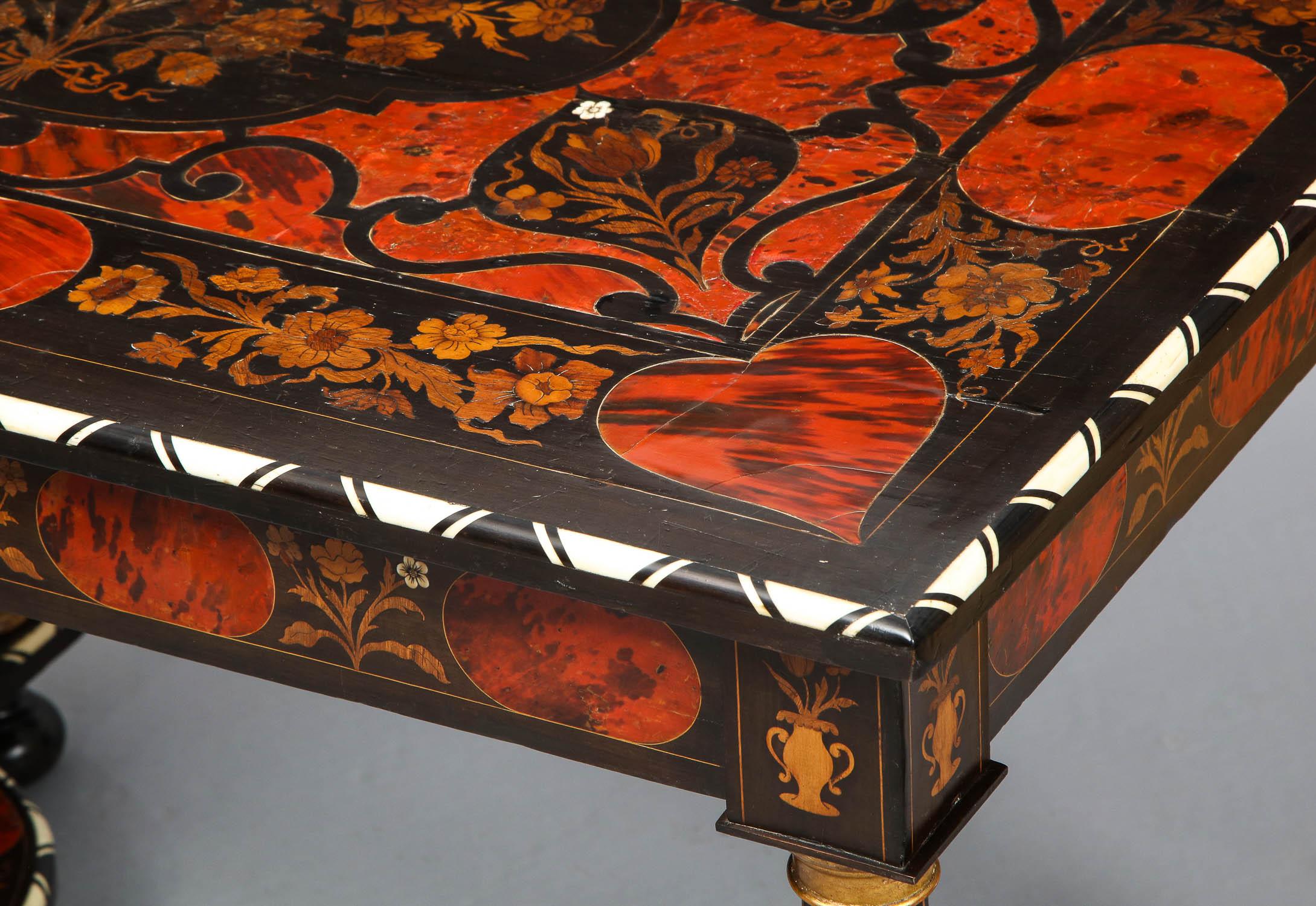 Flemish Baroque Marquetry Decorated Table In Good Condition For Sale In Greenwich, CT