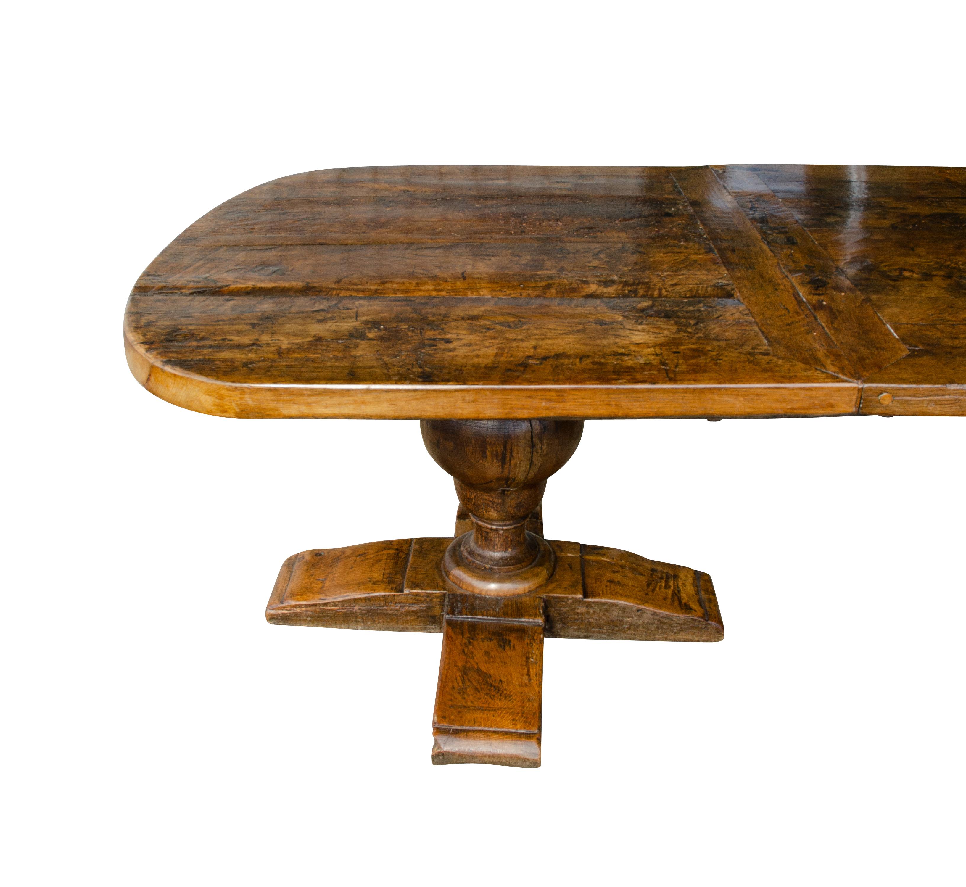 Flemish Baroque Style Oak Dining Table For Sale 4