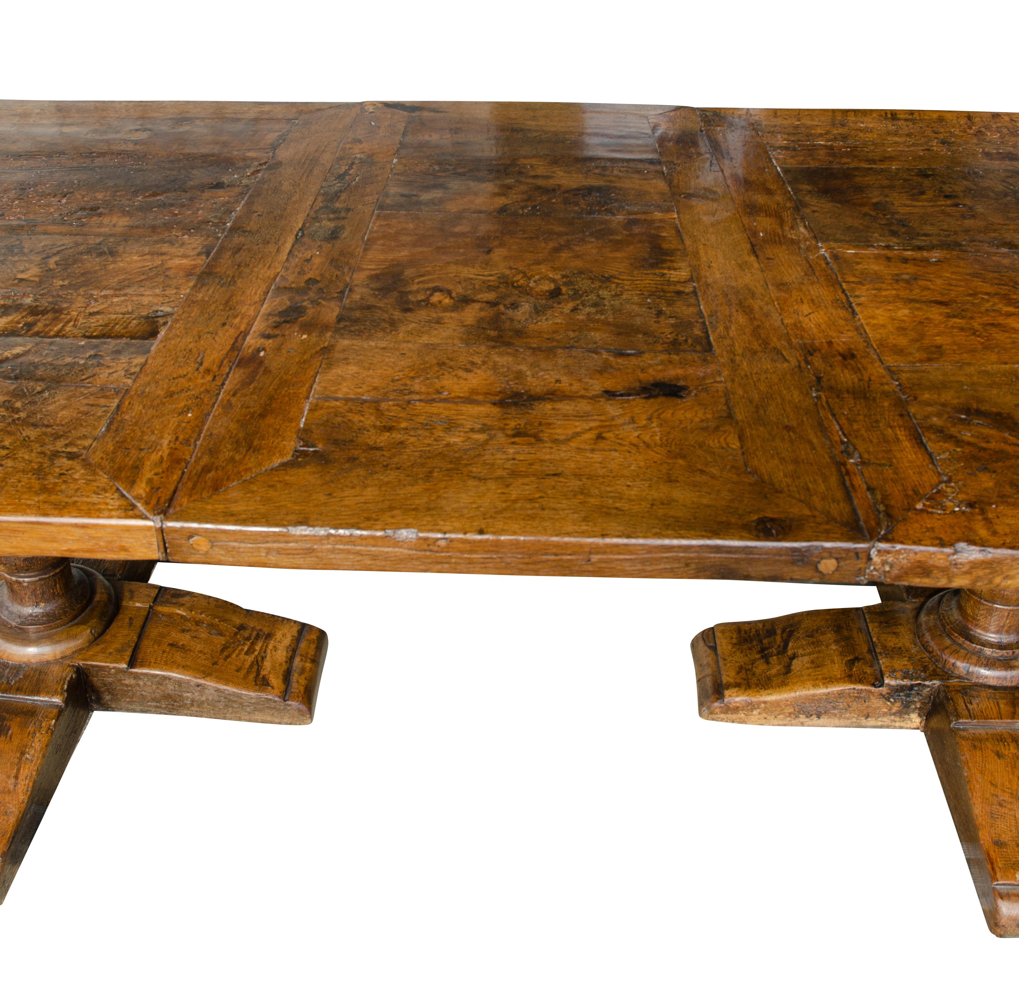 Flemish Baroque Style Oak Dining Table For Sale 5