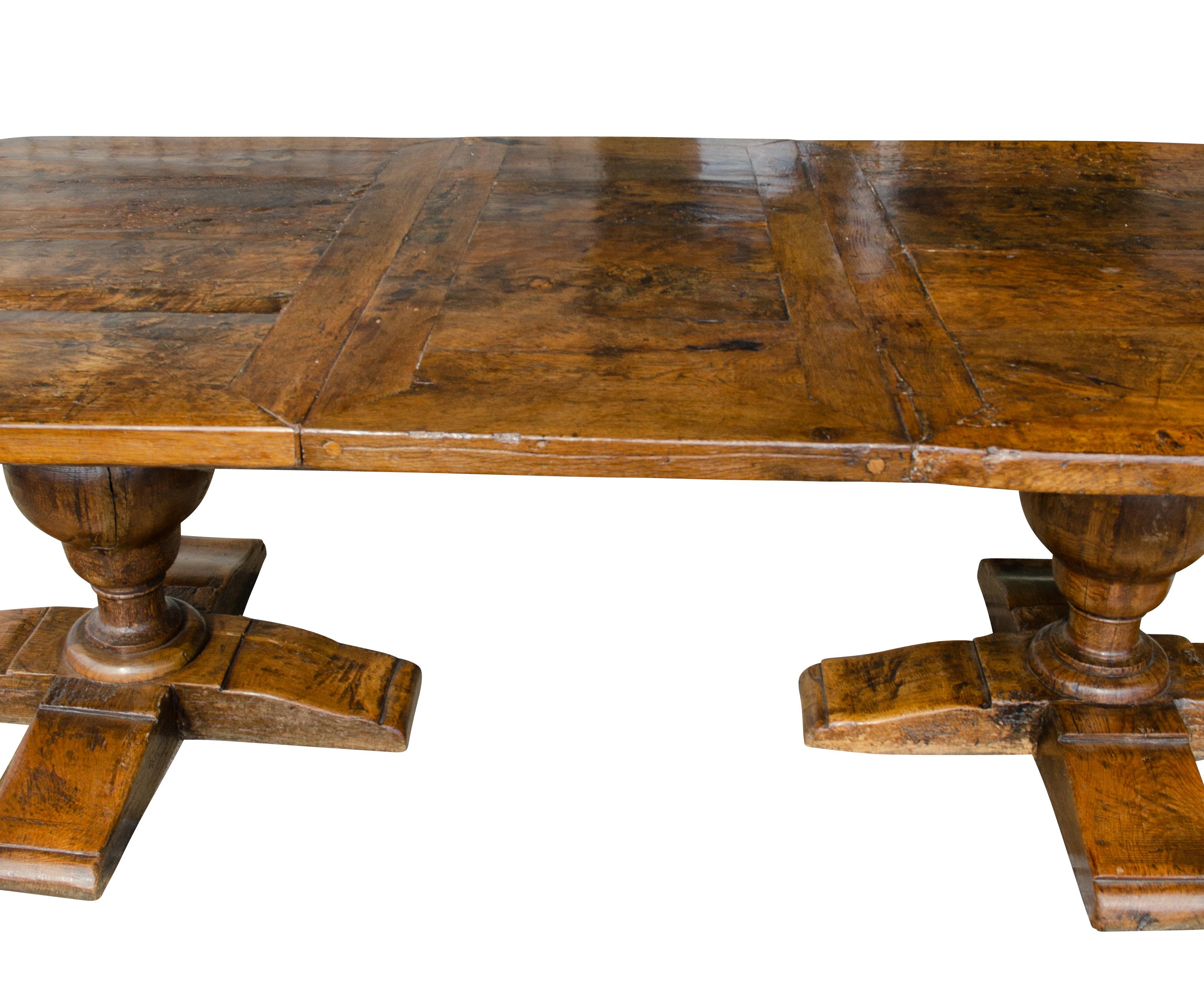 Flemish Baroque Style Oak Dining Table For Sale 7