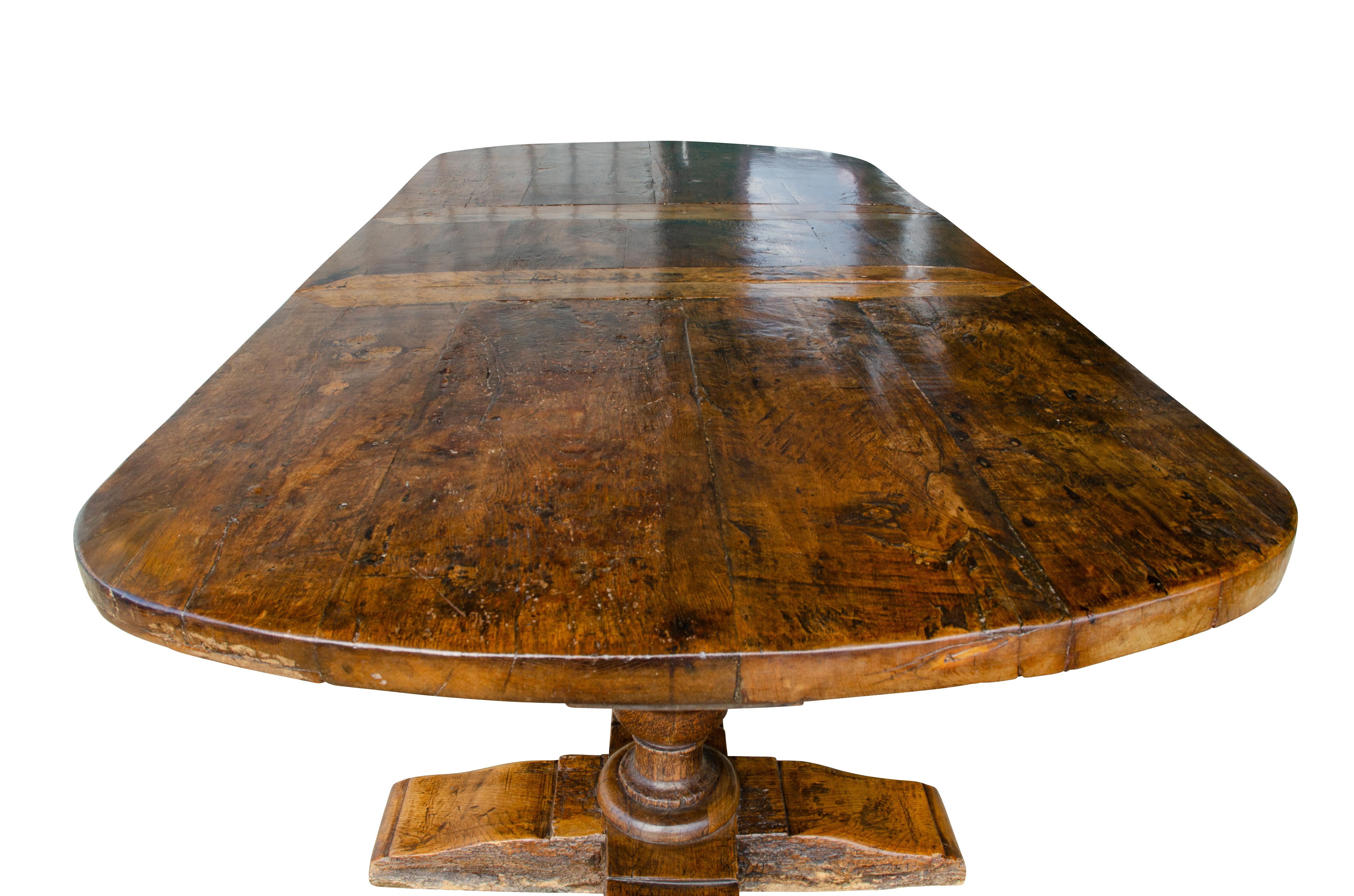 Flemish Baroque Style Oak Dining Table For Sale 11