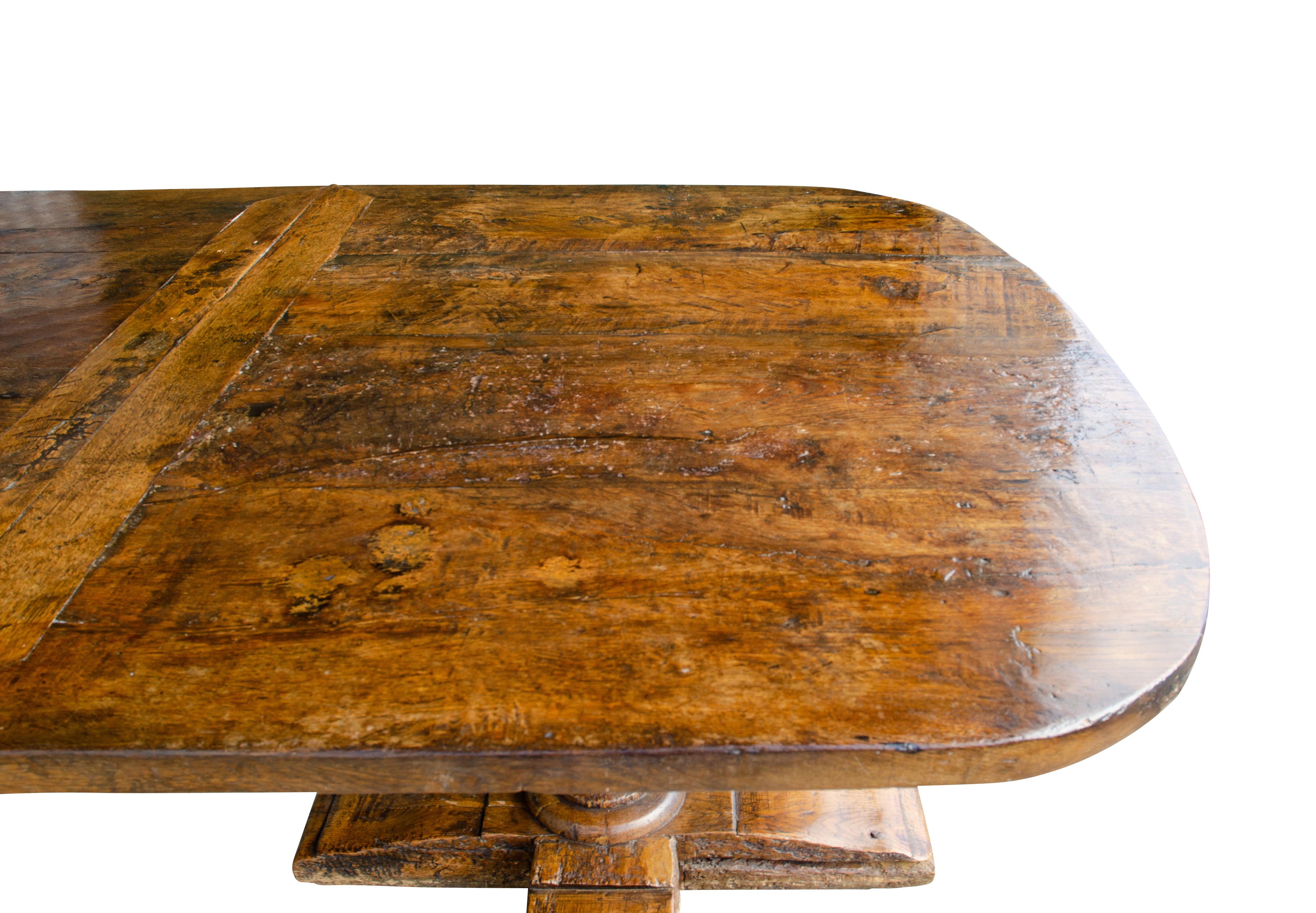 Flemish Baroque Style Oak Dining Table For Sale 12