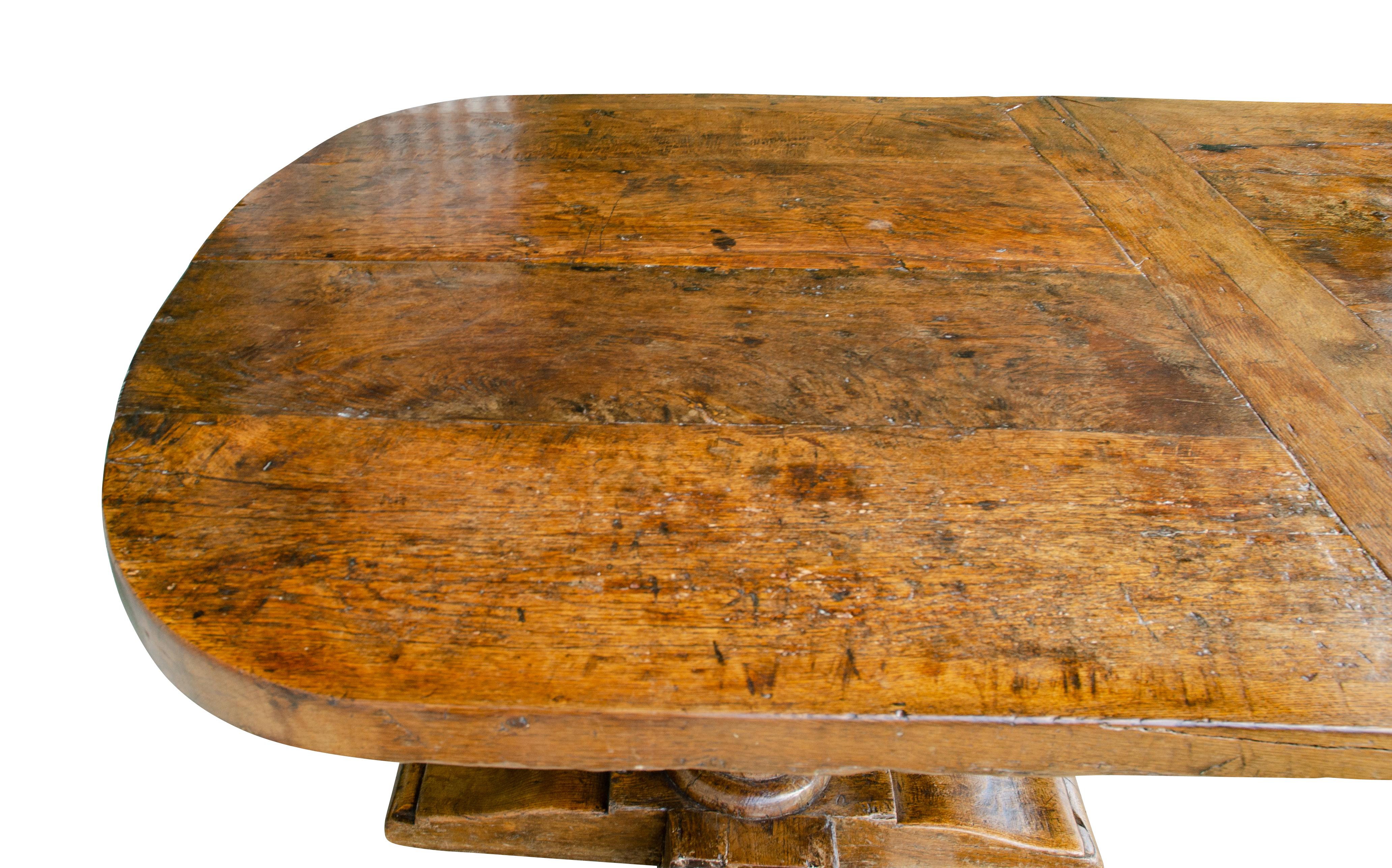 Flemish Baroque Style Oak Dining Table For Sale 14