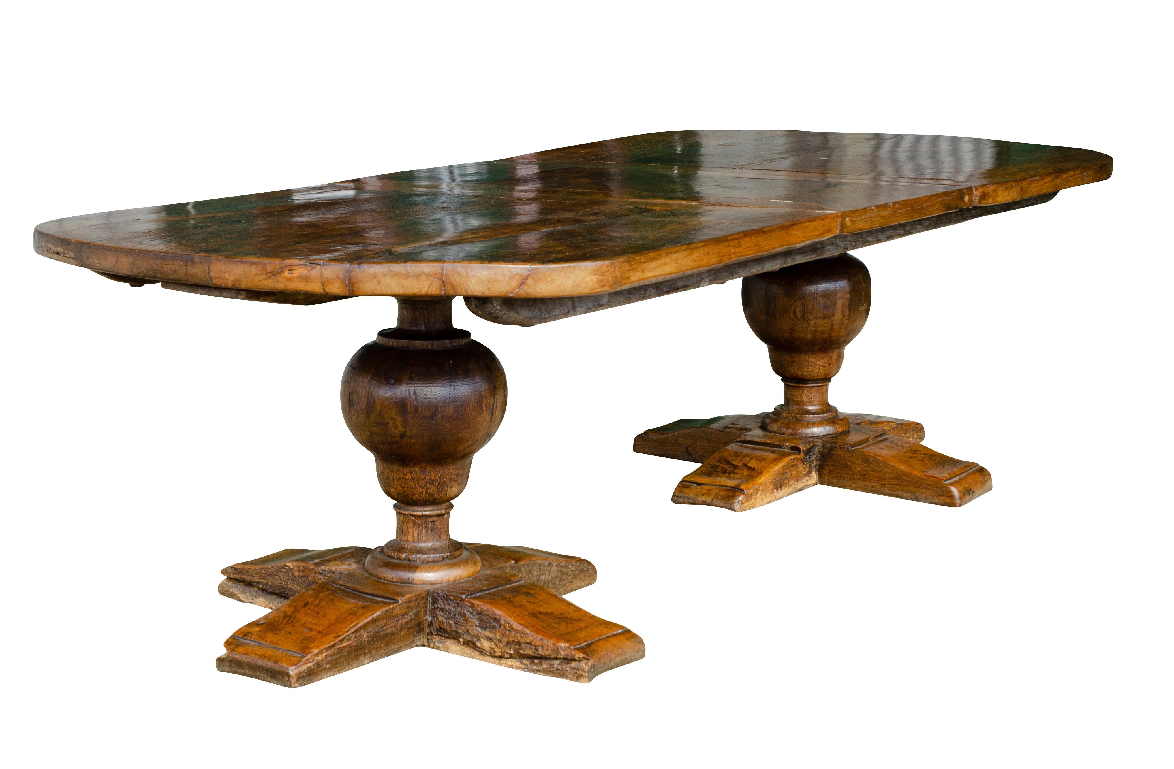Baroque Revival Flemish Baroque Style Oak Dining Table For Sale
