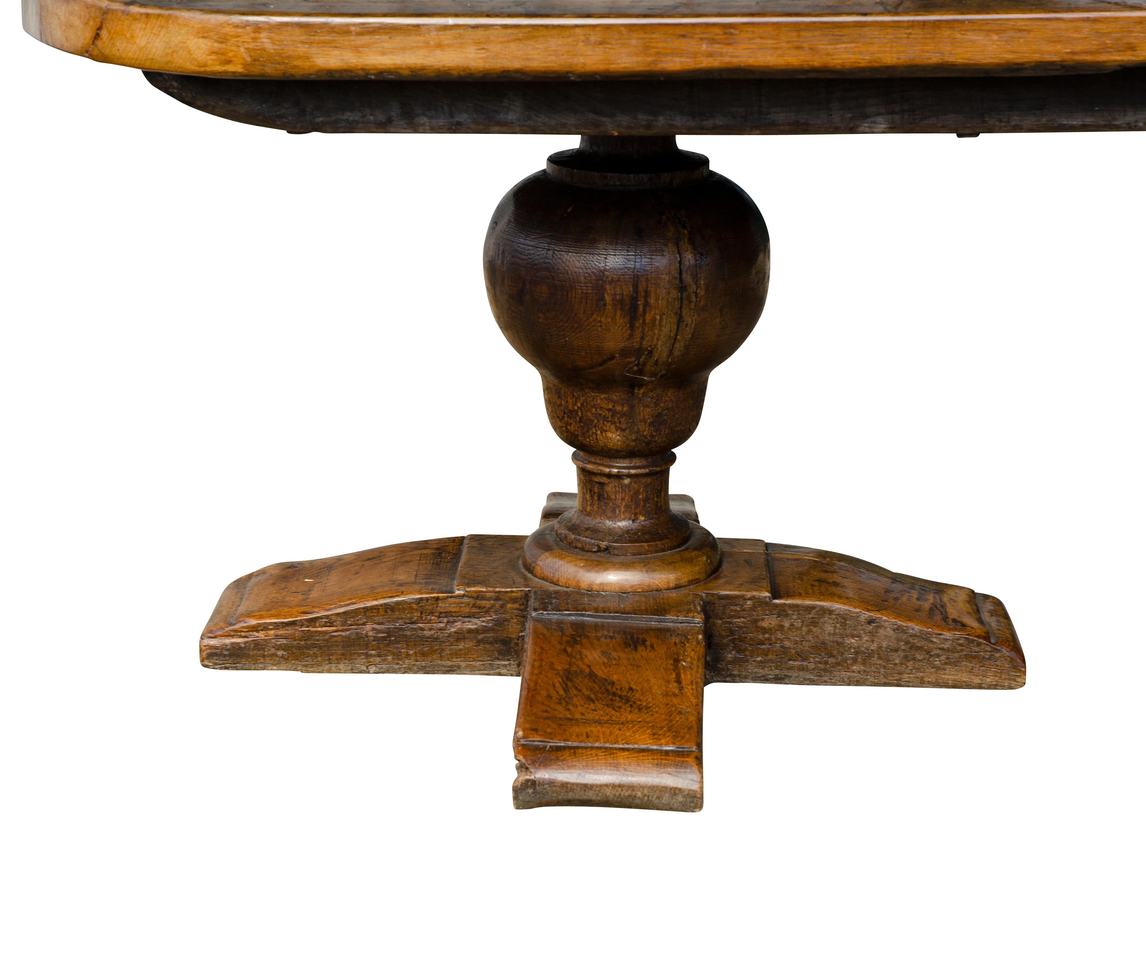 Flemish Baroque Style Oak Dining Table For Sale 2