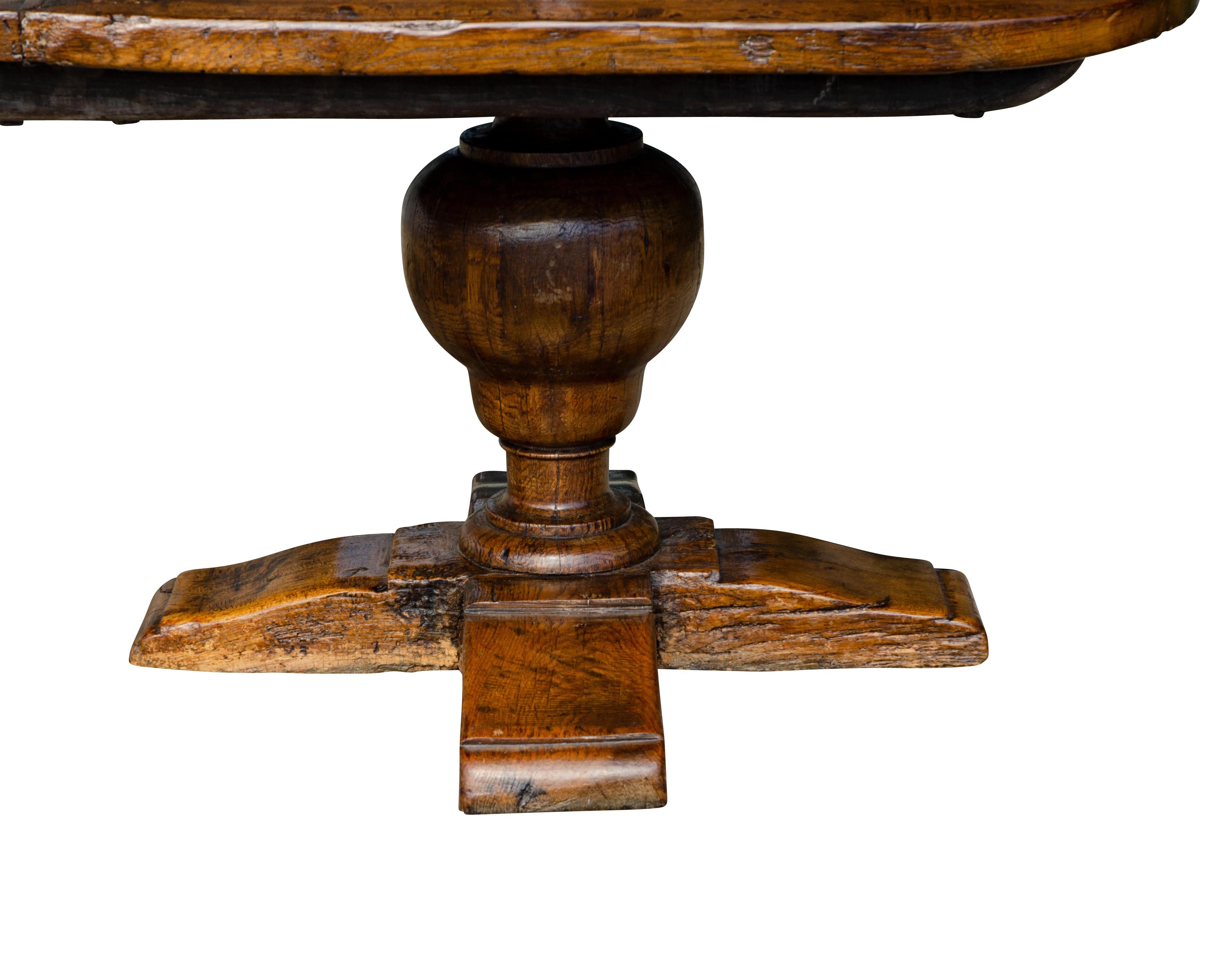 Flemish Baroque Style Oak Dining Table For Sale 3