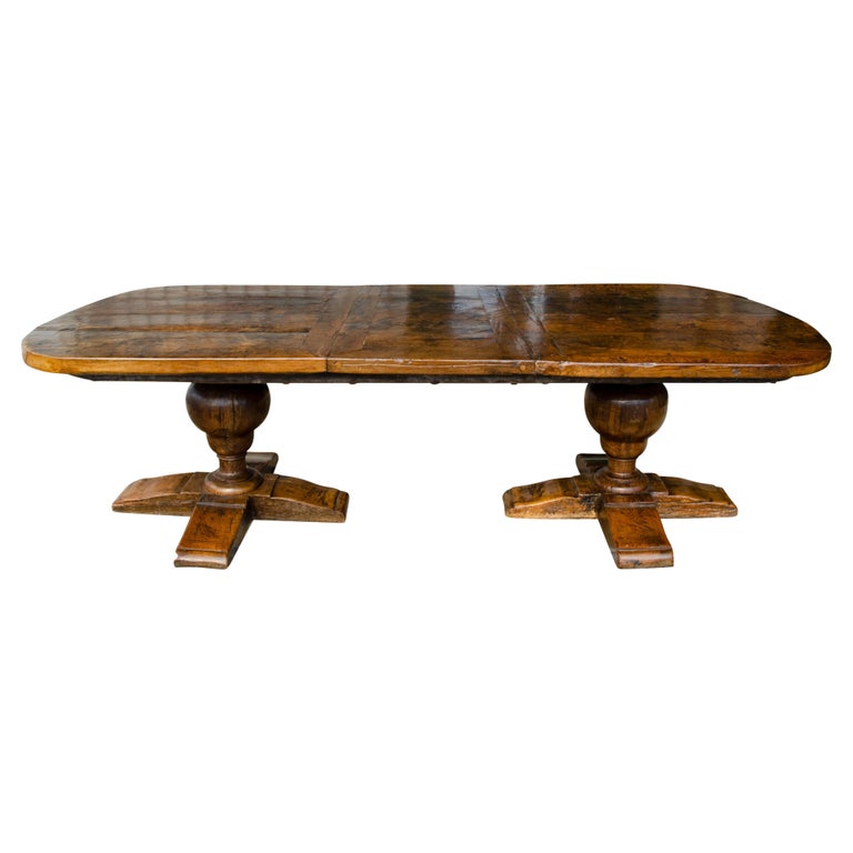 Flemish Baroque Style Oak Dining Table For Sale at 1stDibs