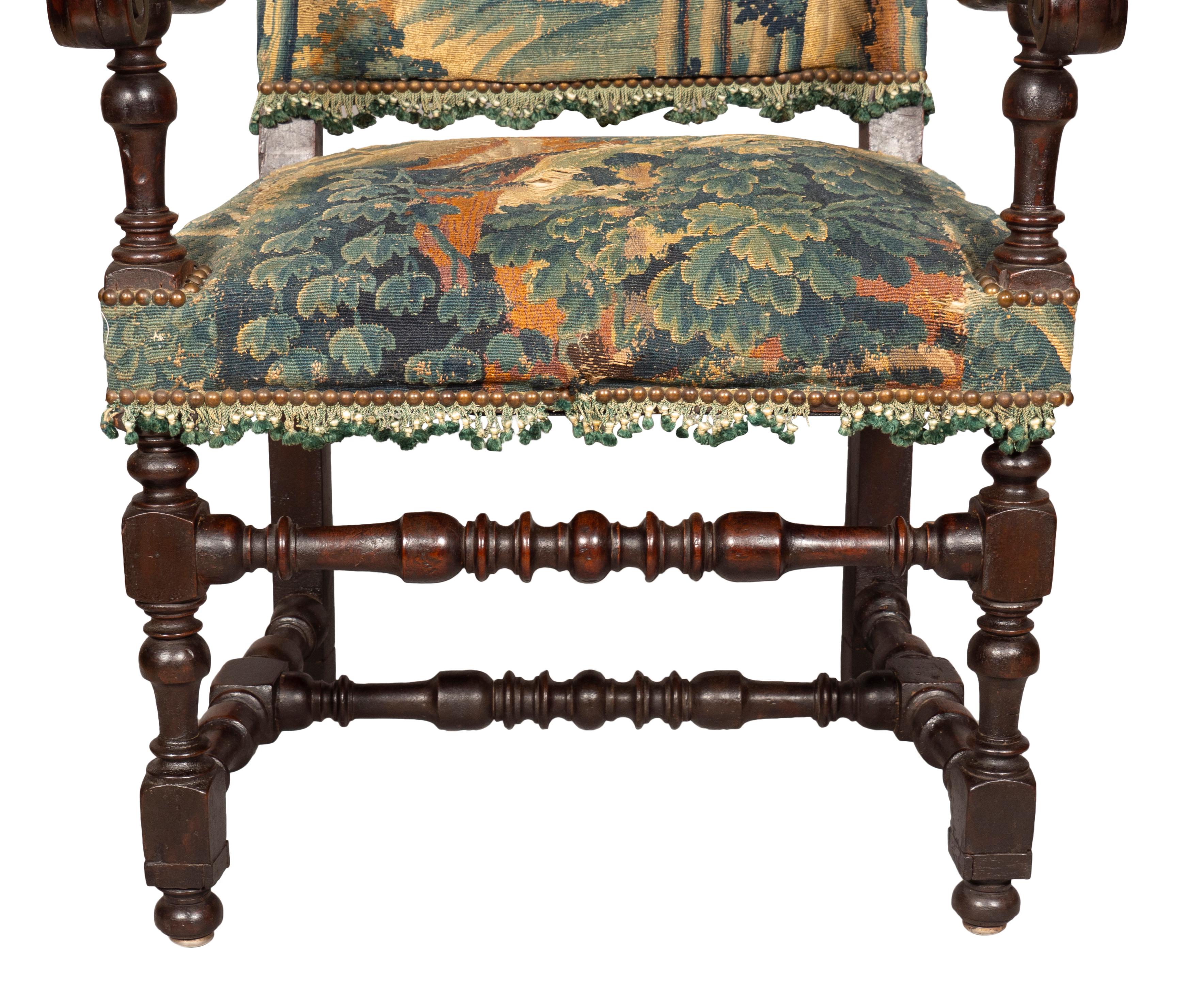 Flemish Baroque Walnut Armchair 5