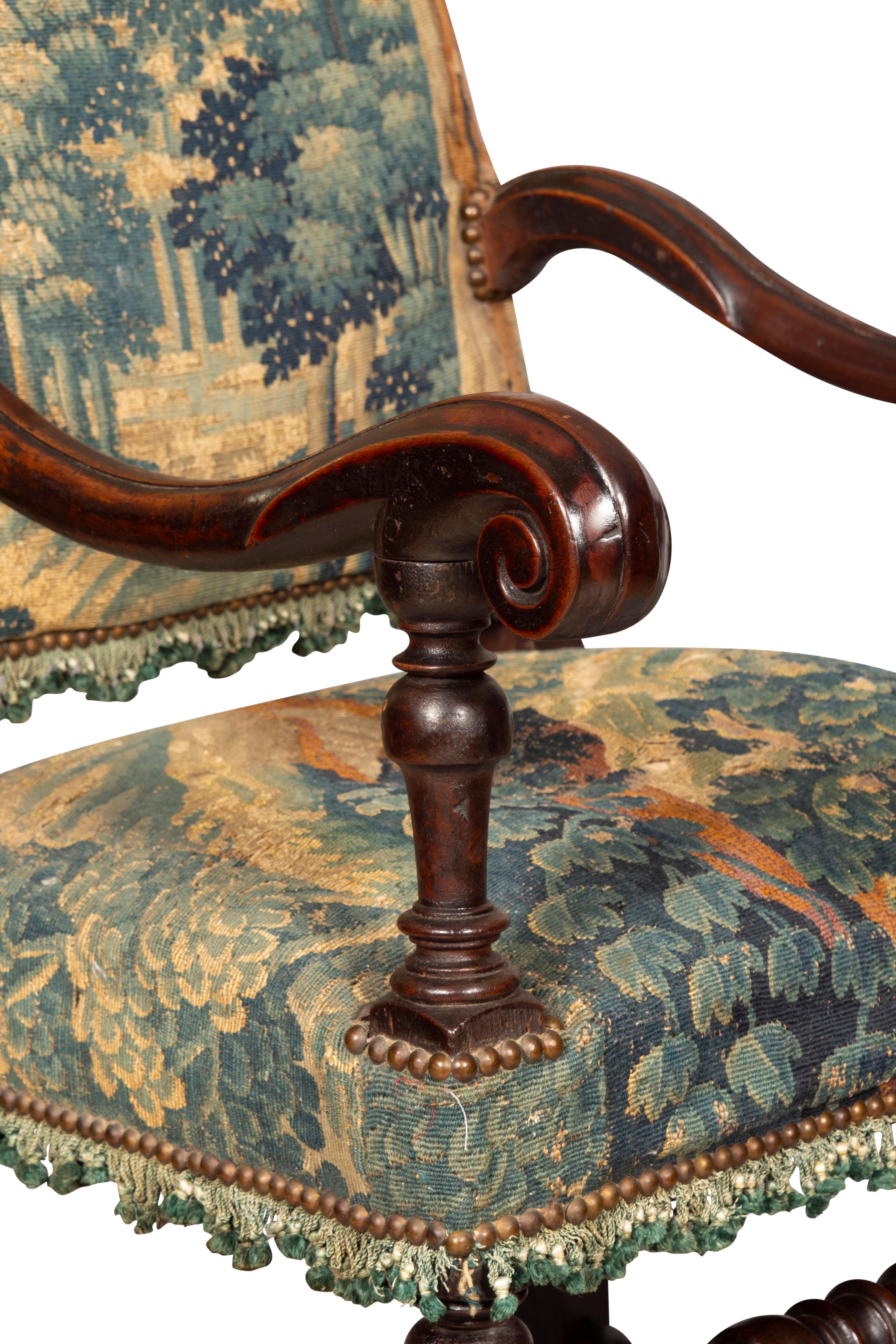 Flemish Baroque Walnut Armchair 6