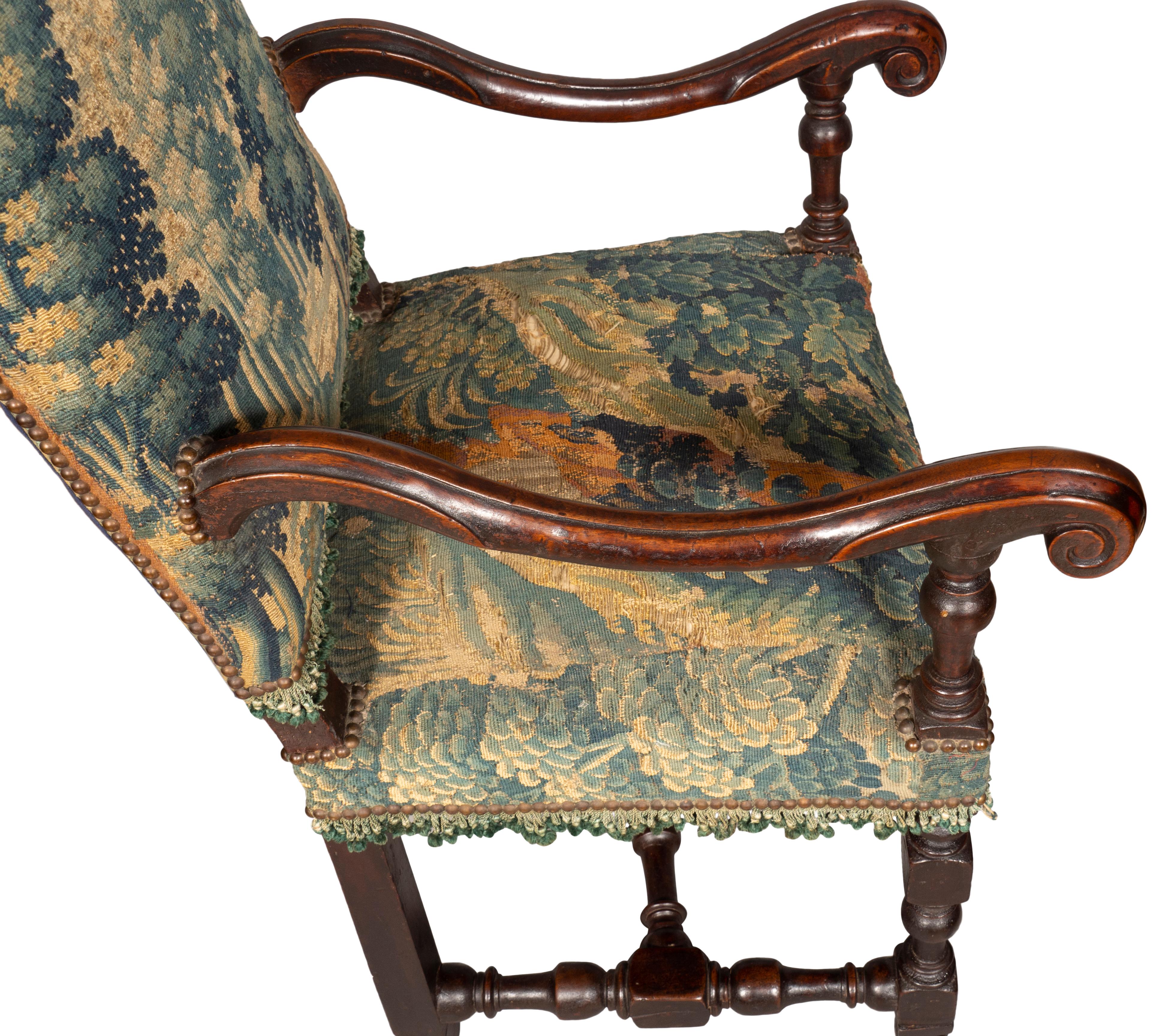 Flemish Baroque Walnut Armchair 8