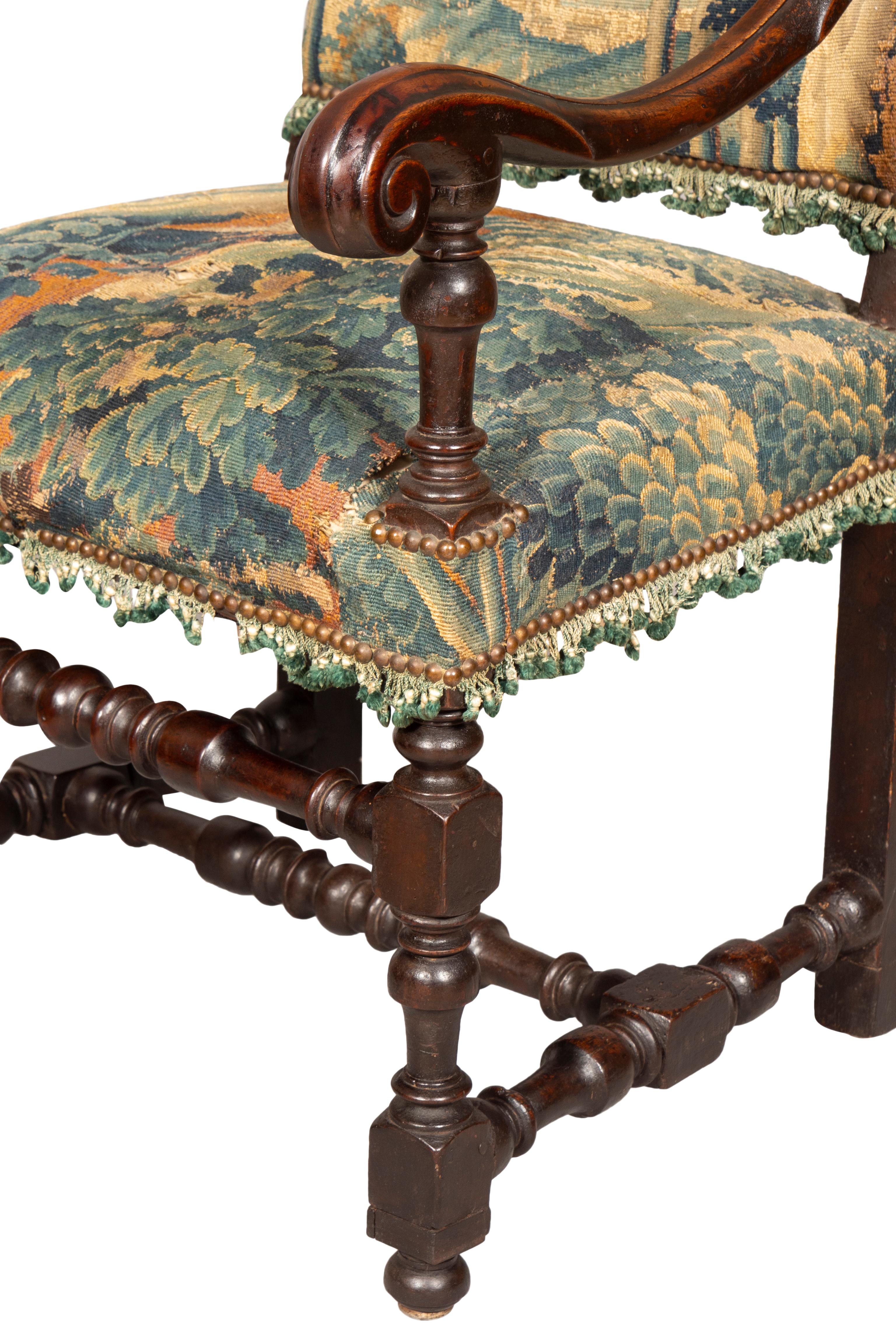 Flemish Baroque Walnut Armchair 10