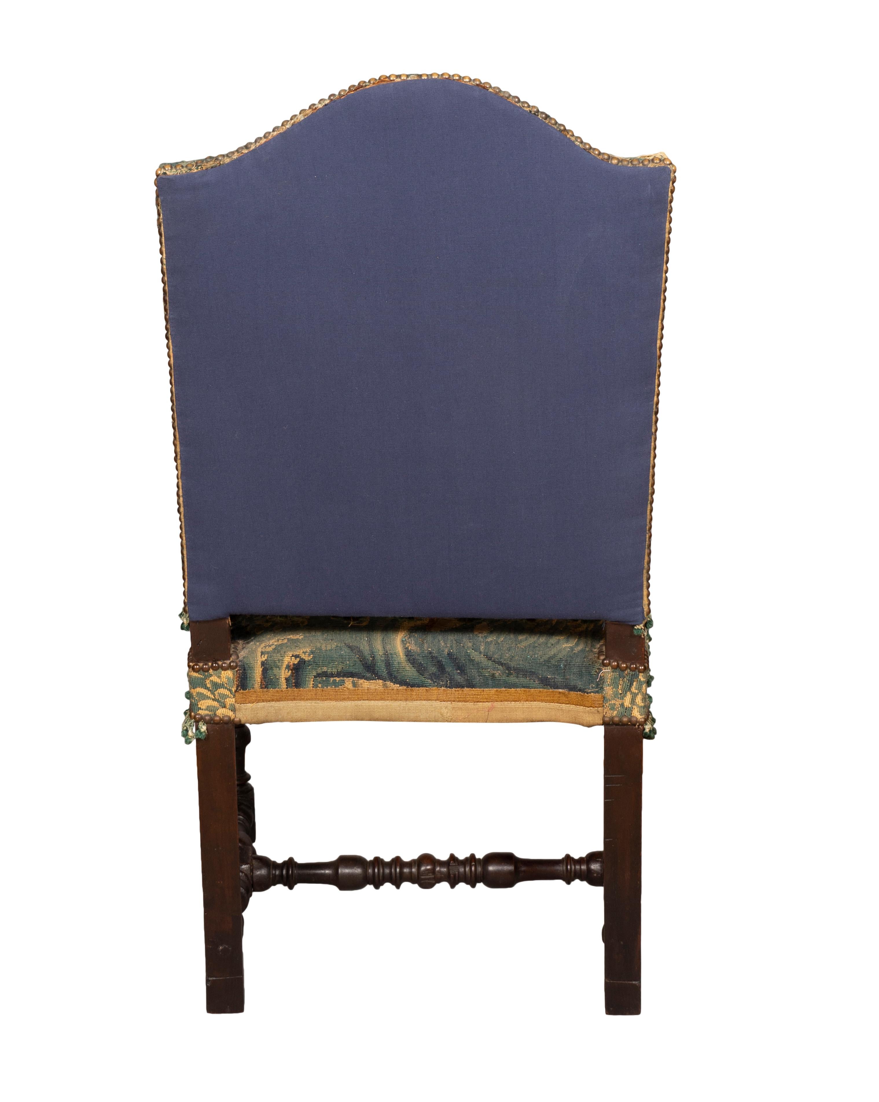 Flemish Baroque Walnut Armchair In Good Condition In Essex, MA
