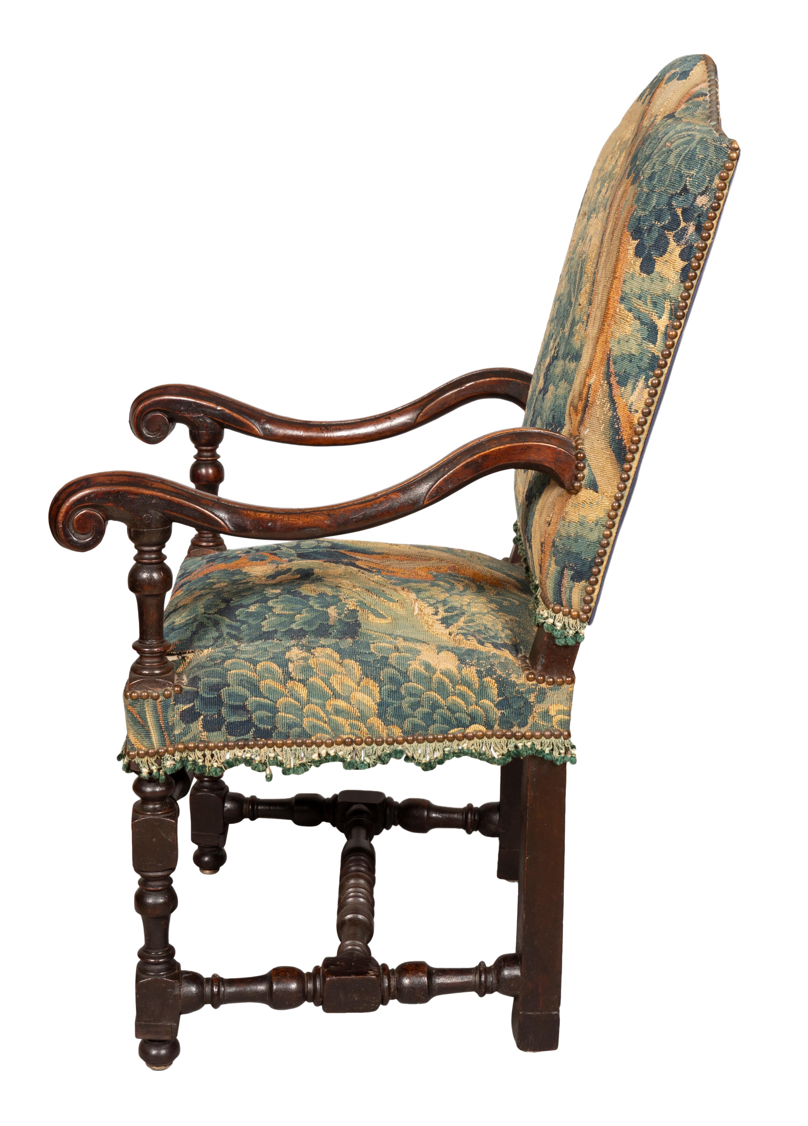 Late 17th Century Flemish Baroque Walnut Armchair