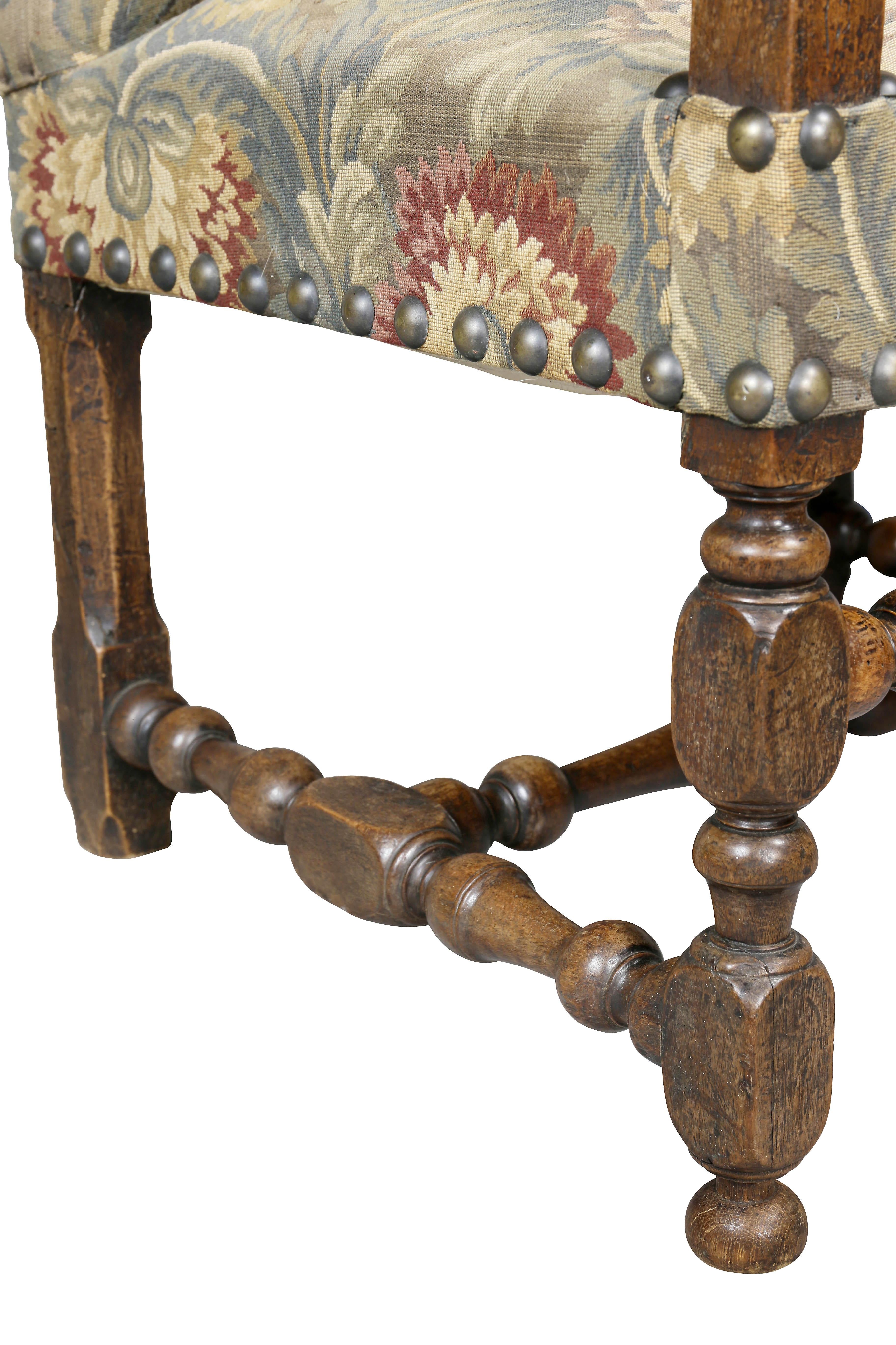 Flemish Baroque Walnut Armchair 1