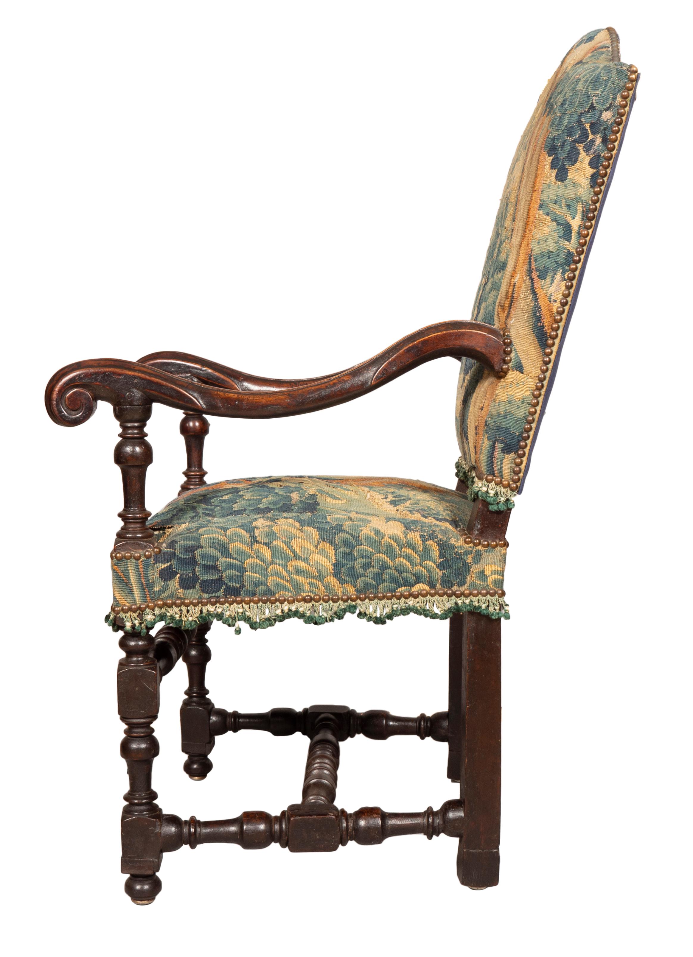 Flemish Baroque Walnut Armchair 1