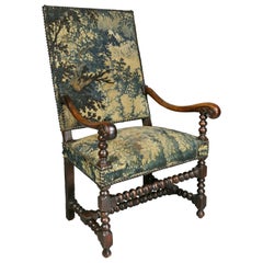 Flemish Baroque Walnut Armchair