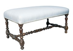 Flemish Baroque Walnut Bench