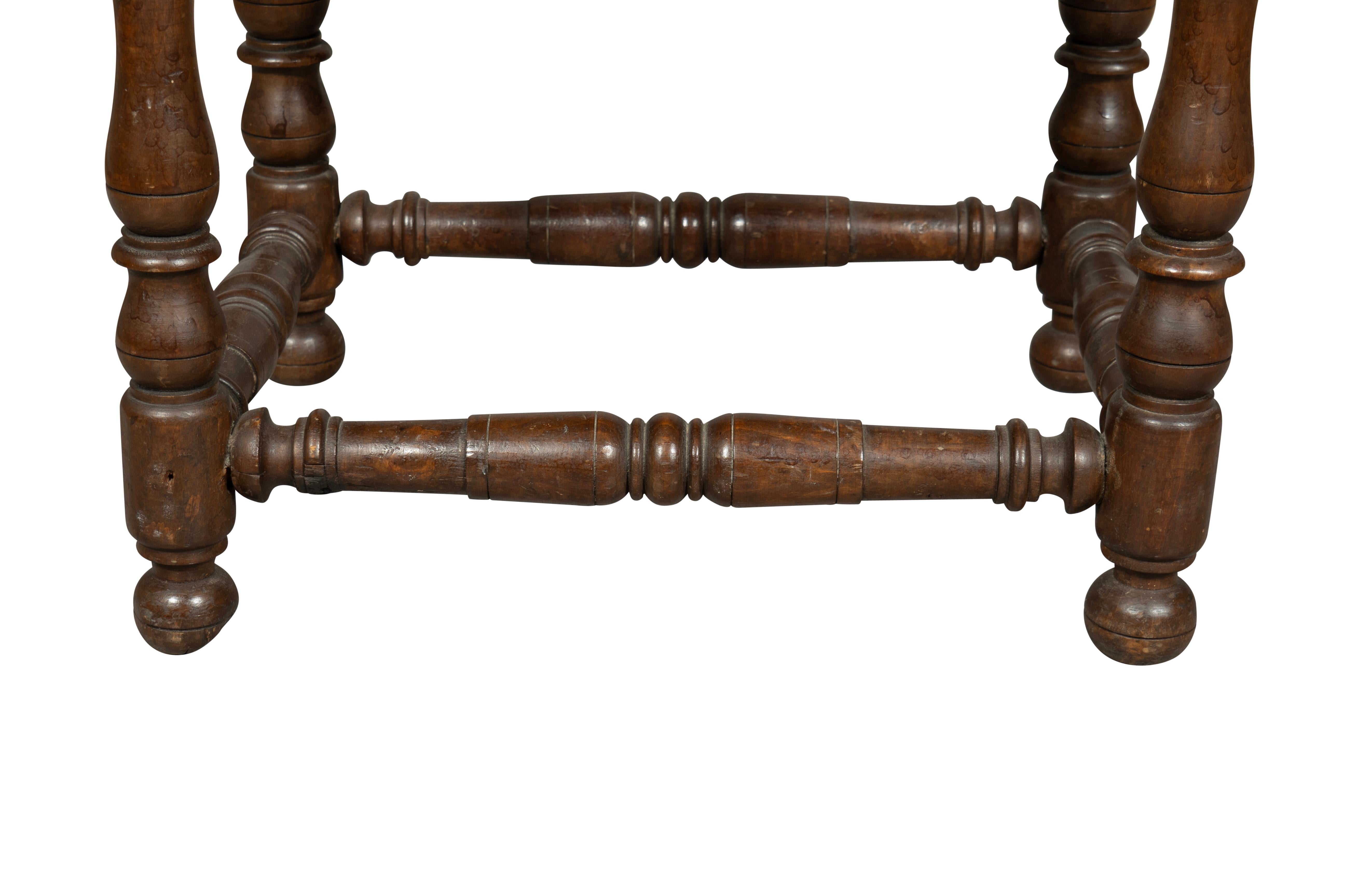 Flemish Baroque Walnut Bench For Sale 4