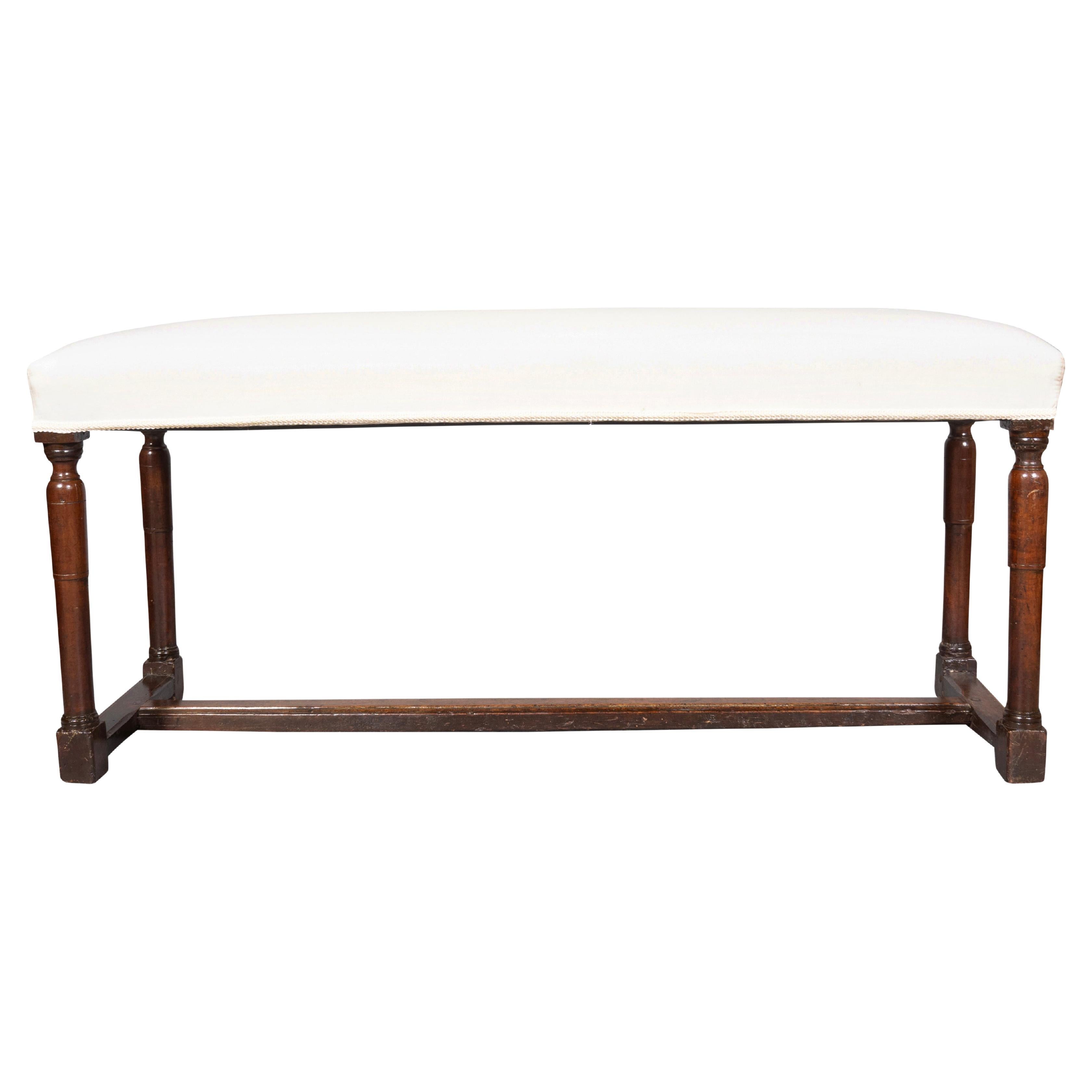 Flemish Baroque Walnut Bench For Sale