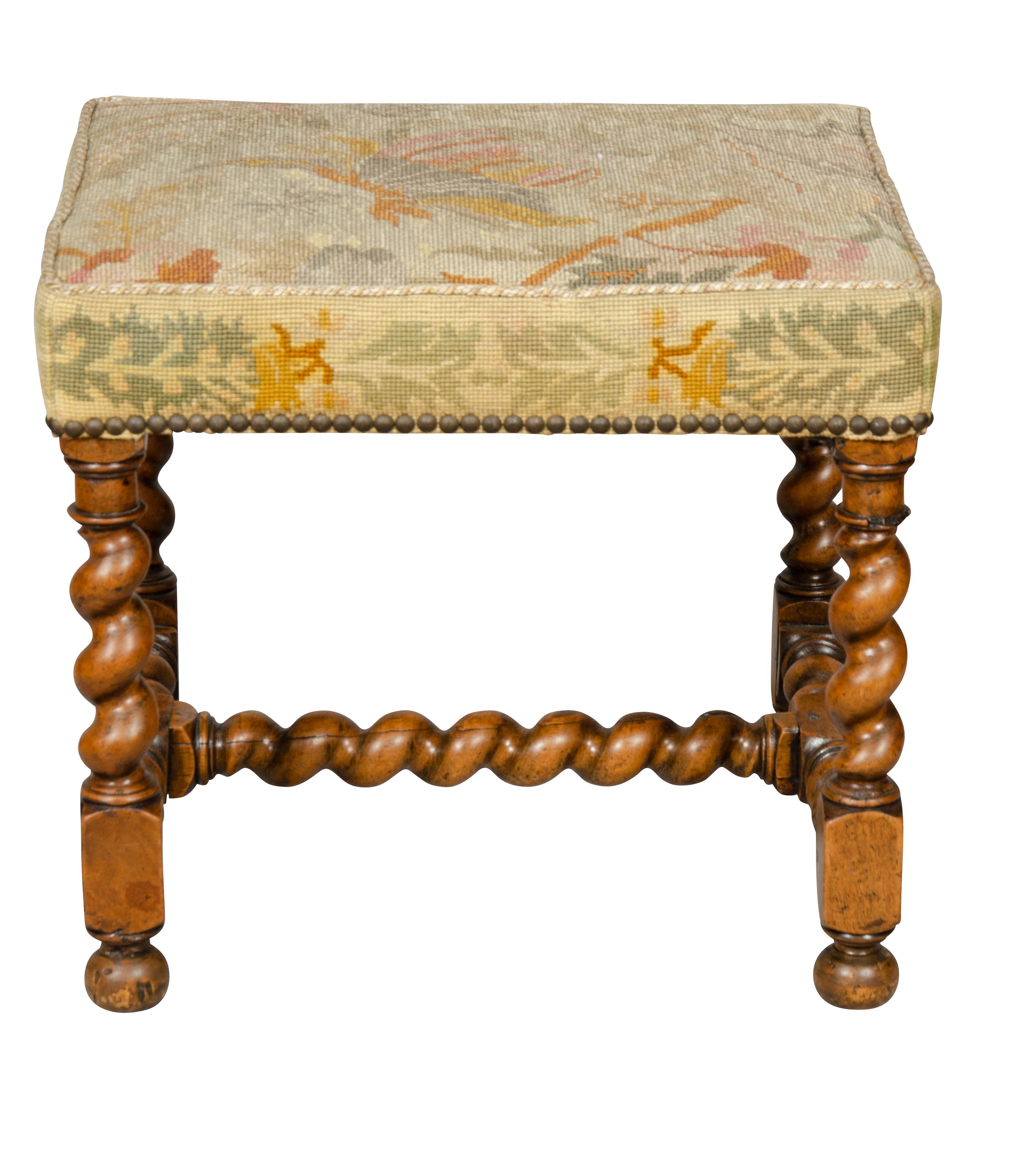 Late 17th Century Flemish Baroque Walnut Footstool For Sale