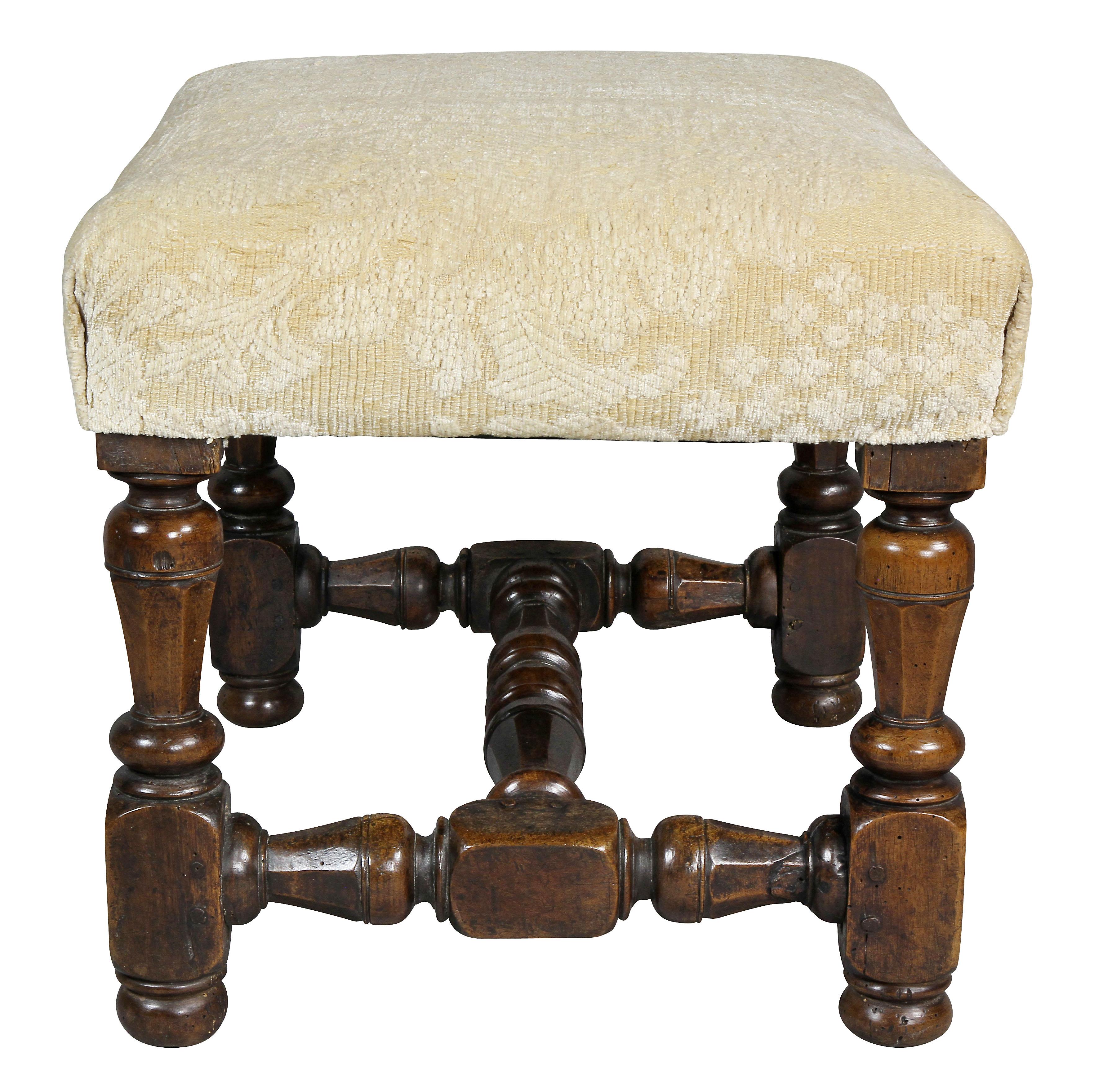 Flemish Baroque Walnut Footstool 1