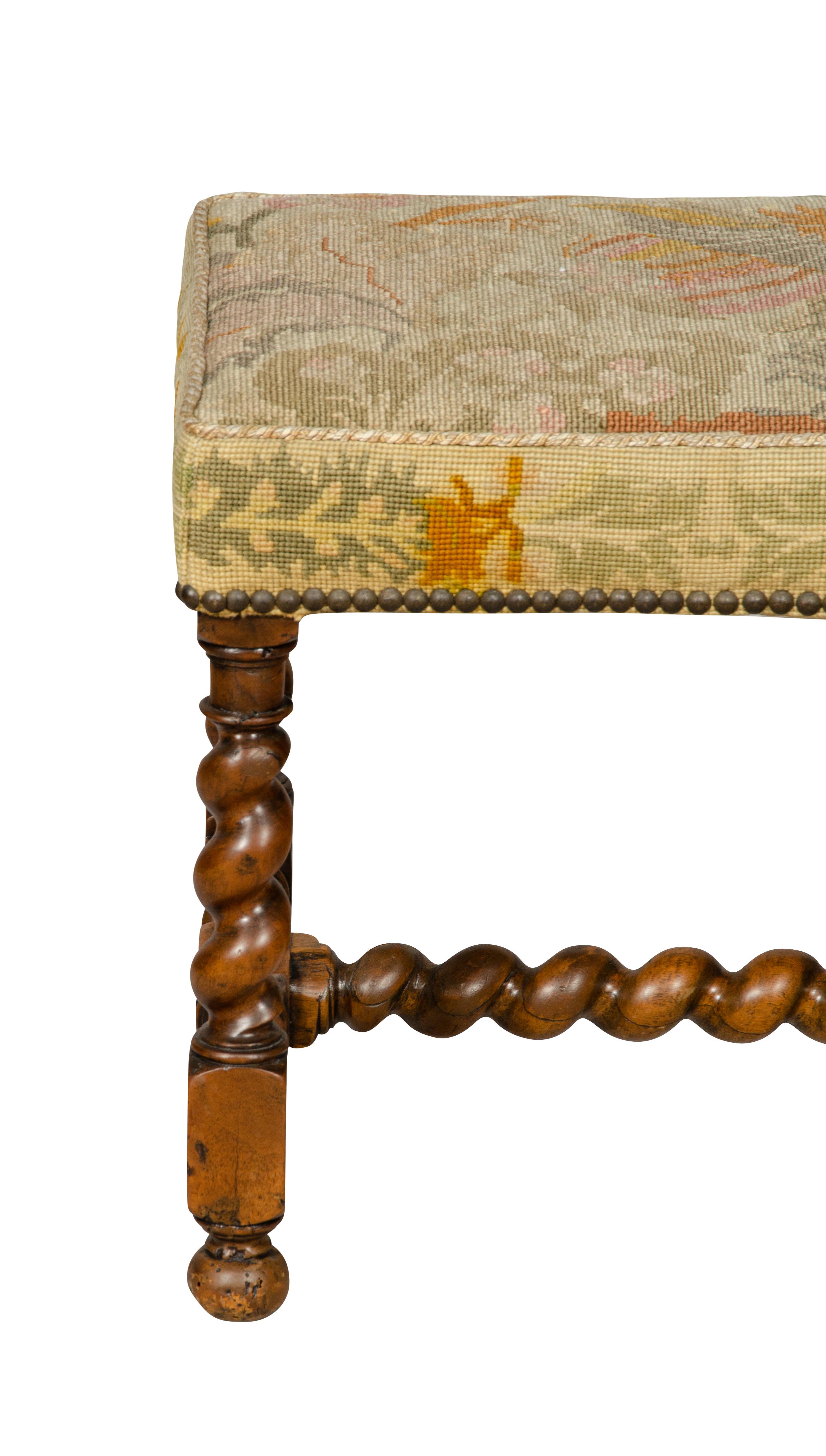 Flemish Baroque Walnut Footstool For Sale 3
