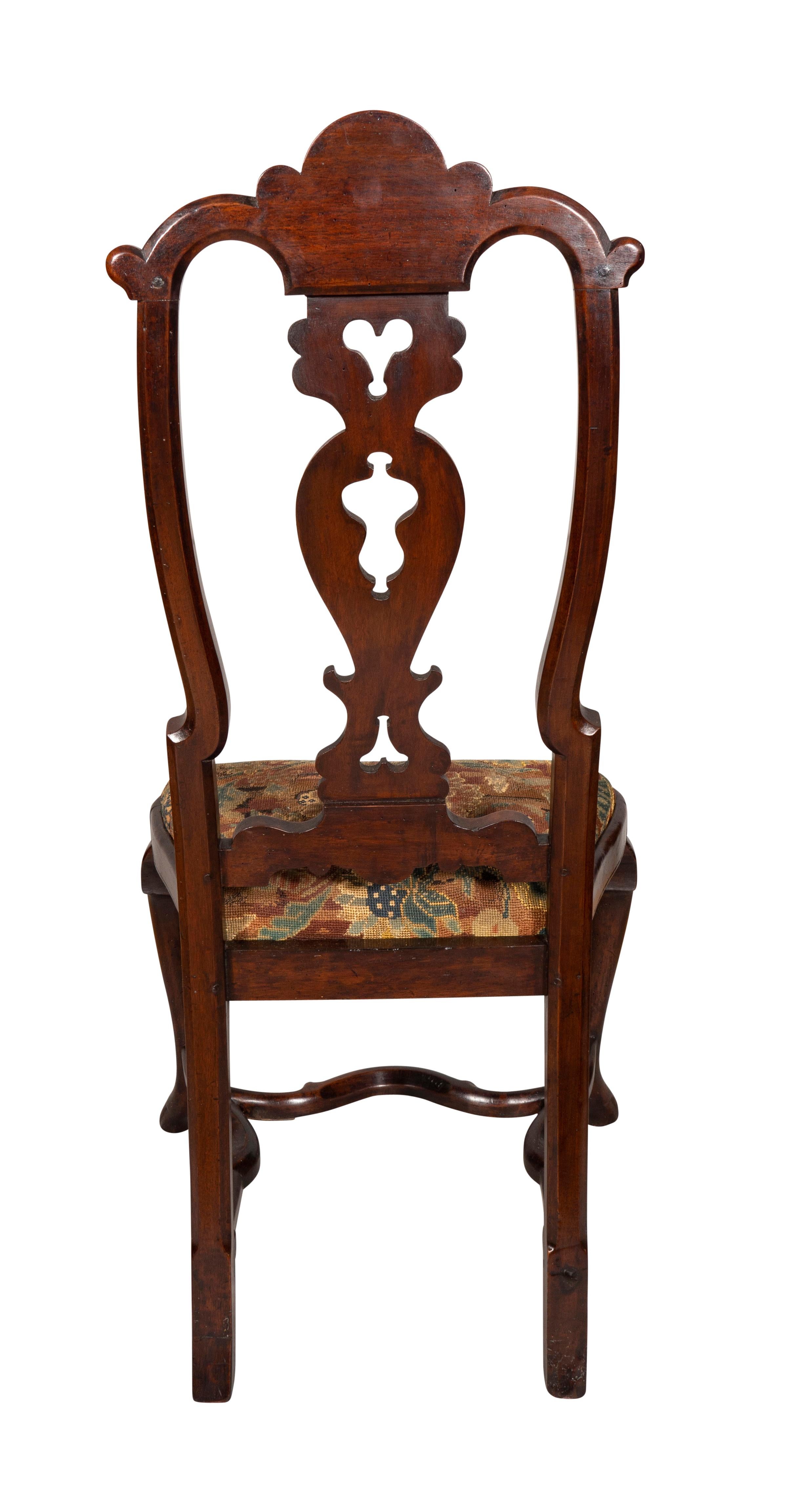 Flemish Baroque Walnut Side Chair In Good Condition For Sale In Essex, MA